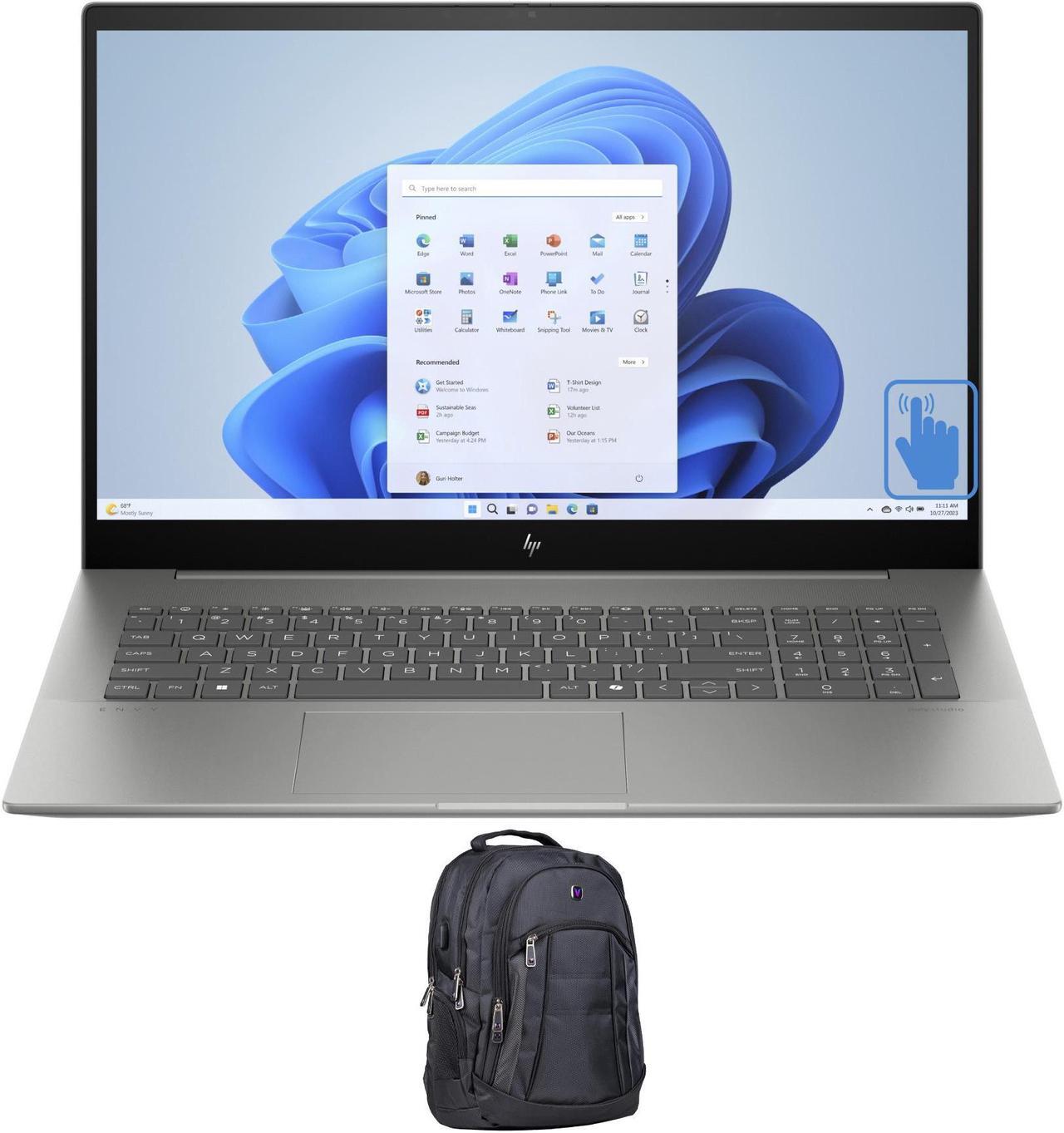 Main image of HP Envy Home & Business Laptop (Intel Core Ultra 7 155U 12-Core, 17.3" 60 Hz Touch Full HD (1920x1080), NVIDIA GeForce RTX 3050, 32GB DDR5 5600MHz RAM, Win 10 Pro) with Premium Backpack