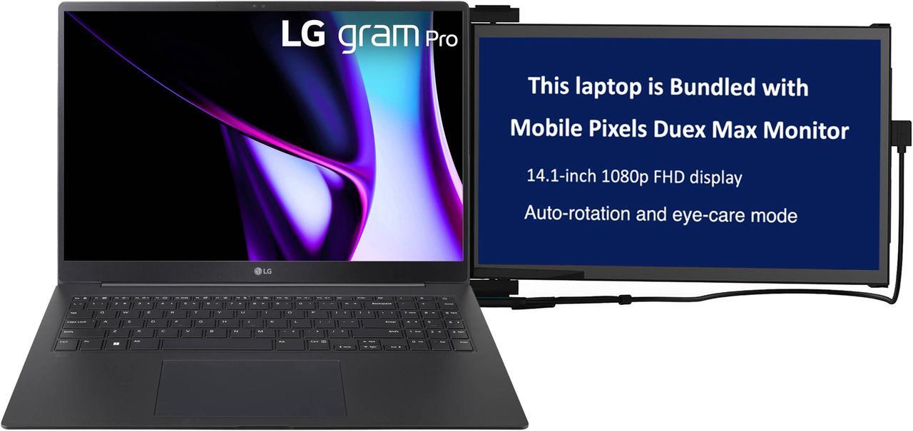 Main image of LG Gram Pro Home & Business Laptop (Intel Ultra 7-155H 16-Core, 16.0" 120 Hz 2.8K (2880x1800), GeForce RTX 3050, 32GB LPDDR5X 7466MHz RAM, 1TB SSD, Backlit KB, Wifi, Webcam, Win 11 Home)