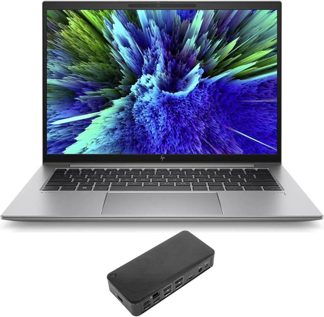 Main image of HP ZBook Firefly G10 Workstation Laptop (Intel i7-1355U 10-Core, 14.0" 60 Hz Wide UXGA (1920x1200), Nvidia RTX A500, 32GB DDR5 5200MHz RAM, 2TB PCIe SSD, Backlit KB, Wifi, Win 11 Pro) with USB-C Dock