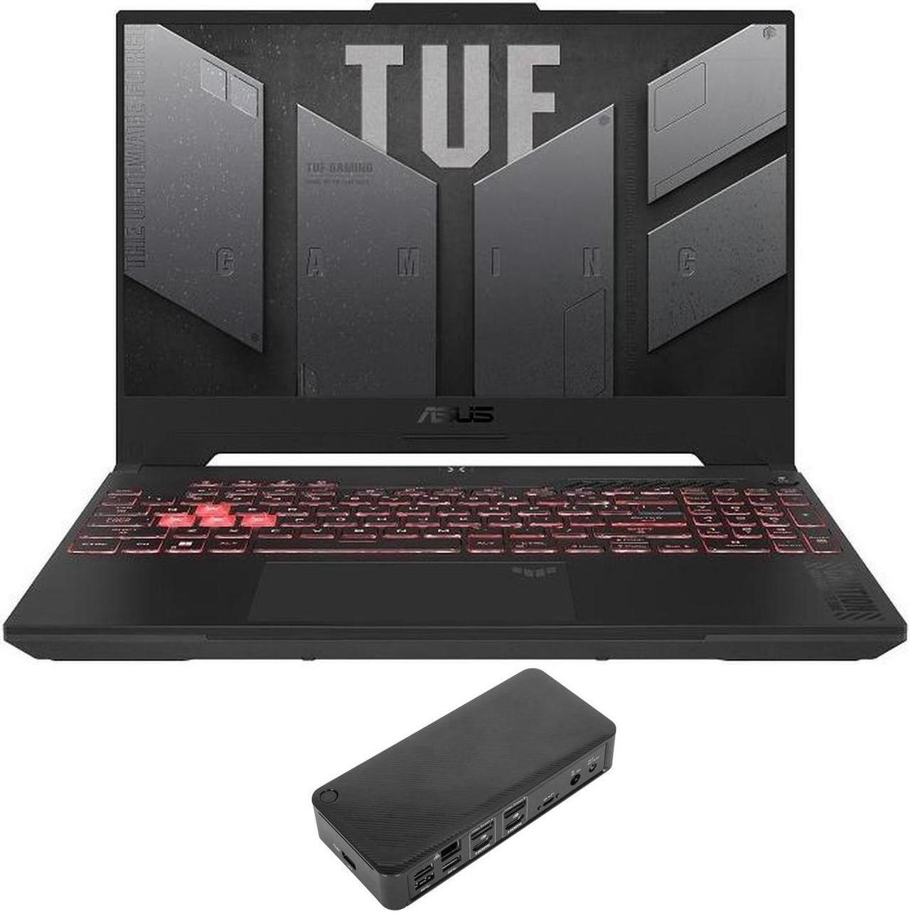 Main image of ASUS TUF Gaming A15 Gaming Laptop (AMD Ryzen 7 7735HS 8-Core, 15.6" 144 Hz Full HD (1920x1080), GeForce RTX 4060, 16GB DDR5 4800MHz RAM, 2x512GB PCIe SSD RAID 0  (1TB), Win 11 Home) with USB-C Dock