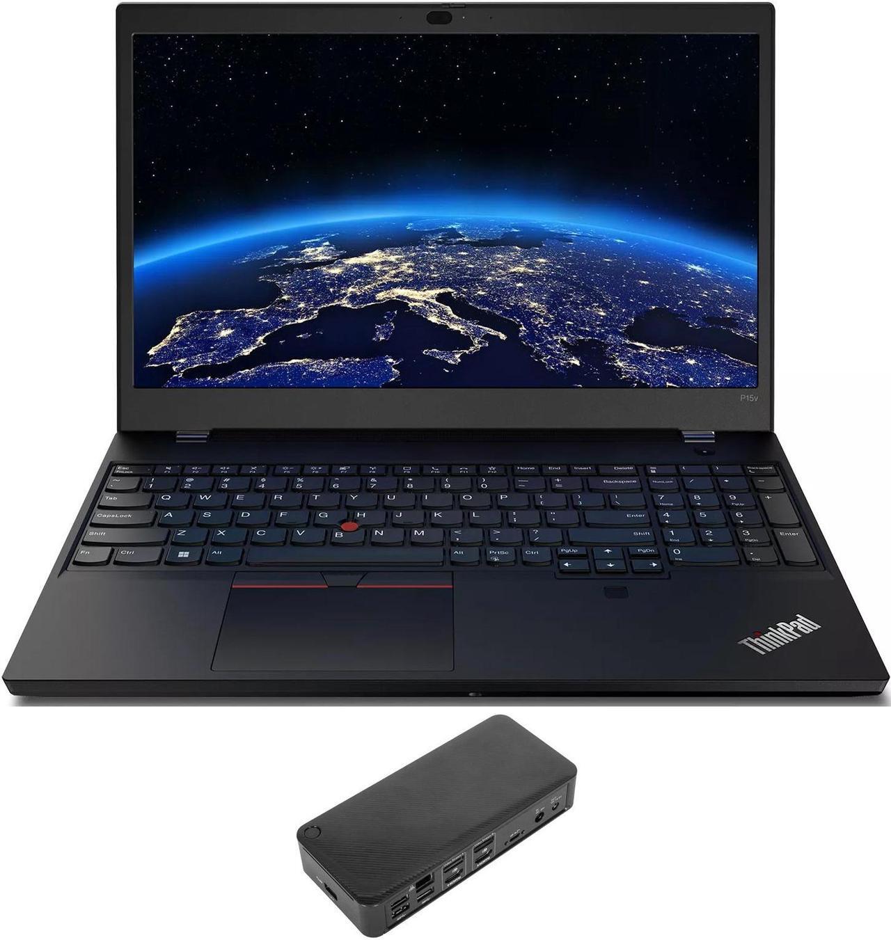 Main image of Lenovo ThinkPad P15v Gen 3 Workstation Laptop (Intel i7-12700H 14-Core, 15.6" 60 Hz Full HD (1920x1080), NVIDIA T1200, 32GB DDR5 4800MHz RAM, 512GB PCIe SSD, Wifi, Webcam, Win 11 Pro) with USB-C Dock