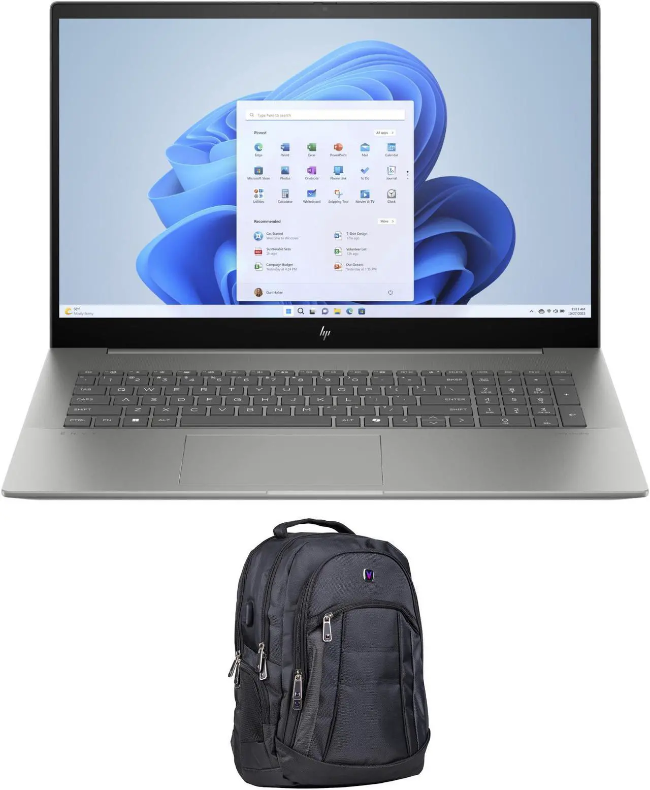 Main image of HP Envy 17t-cw100 Home & Business Laptop (Intel Ultra 7-155H 16-Core, 17.3" 60 Hz 4K Ultra HD (3840x2160), Intel Arc, 64GB DDR5 5600MHz RAM, 1TB PCIe SSD, Win 11 Home) with Premium Backpack