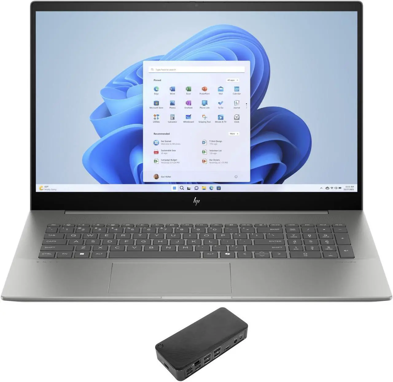 Main image of HP Envy 17t-cw100 Home & Business Laptop (Intel Ultra 7-155H 16-Core, 17.3" 60 Hz 4K Ultra HD (3840x2160), Intel Arc, 16GB DDR5 5600MHz RAM, 512GB SSD, Backlit KB, Win 11 Home) with USB-C Dock