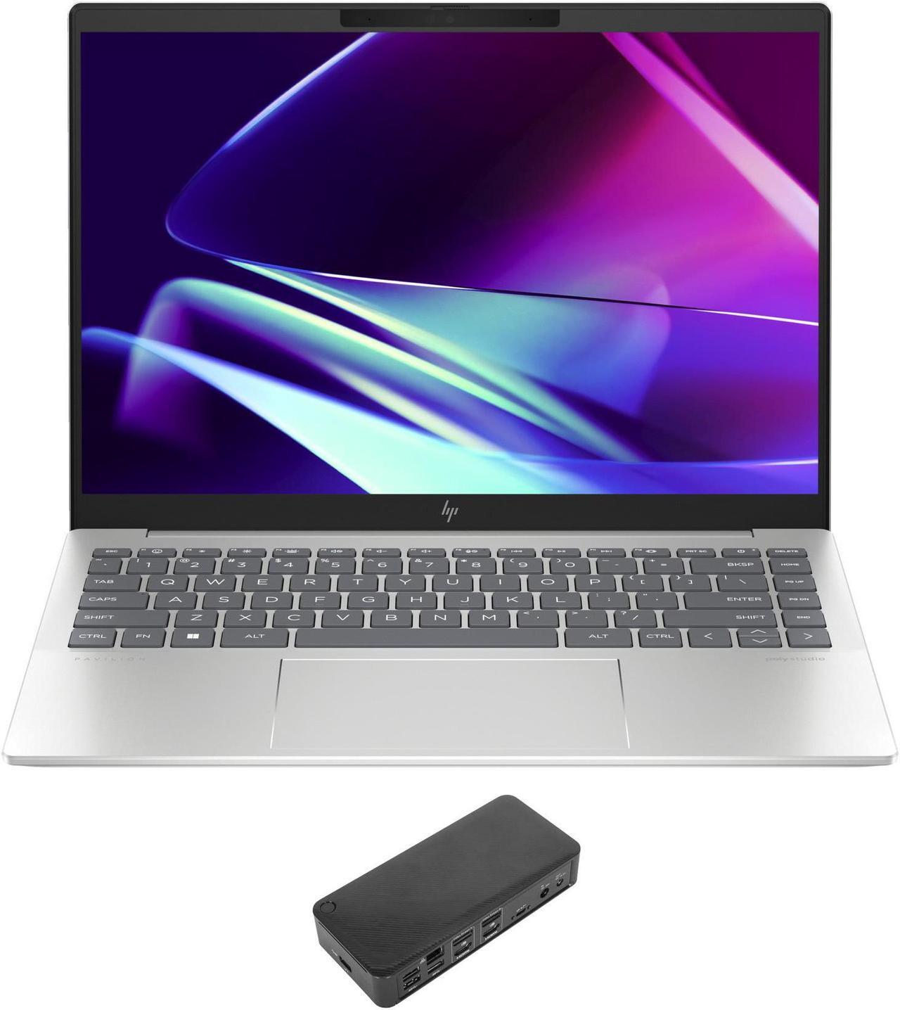 Main image of HP Pavilion Plus 14t-ew100 Home & Business Laptop (Intel Ultra 5-125H  14-Core, 14.0" 120 Hz Wide QXGA (2560x1600), Integrated GPU, 16GB LPDDR5 7466MHz RAM, Win 11 Pro) with USB-C Dock