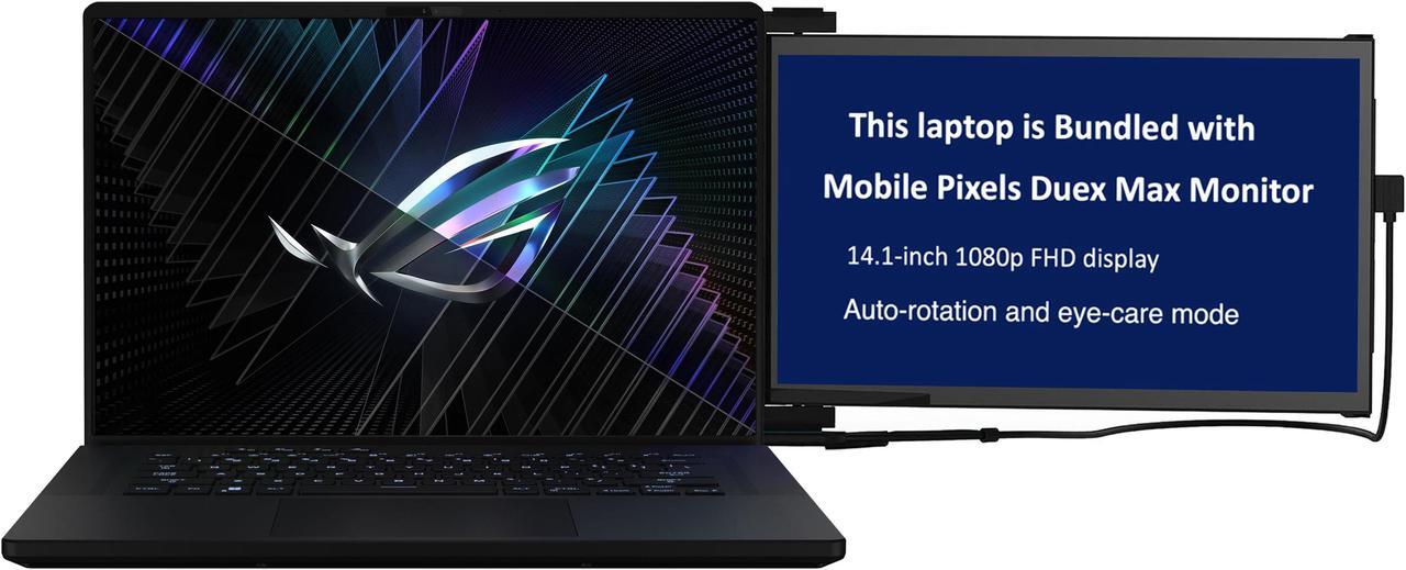 Main image of ASUS ROG Zephyrus M16 Gaming Laptop 16.0" 240Hz LED Display WQXGA Display (Intel i9-13900H, GeForce RTX 4080 12GB, 64GB DDR5, 8TB PCIe SSD, RGB KB, Thunderbolt 4, Win 11 Pro) with Duex Max DS Monitor