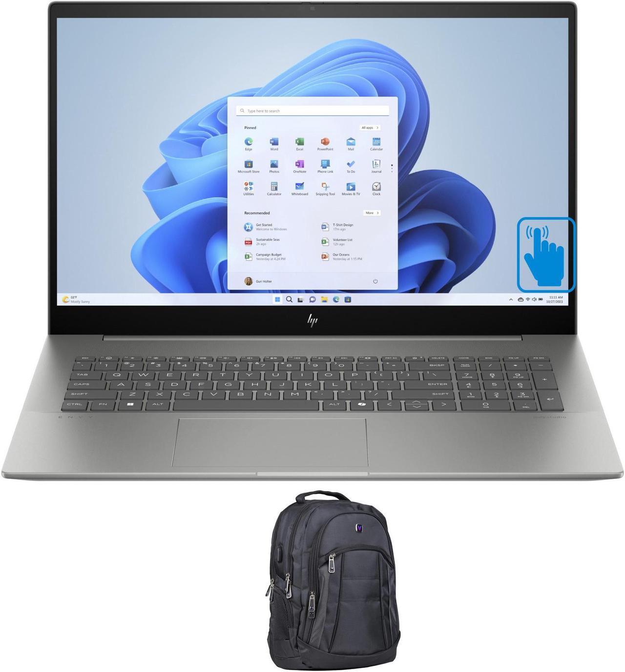 Main image of HP Envy 17t-cw100 Home & Business Laptop (Intel Ultra 7-155H 16-Core, 17.3" 60 Hz Touch Full HD (1920x1080), Intel Arc, 32GB DDR5 5600MHz RAM, 512GB PCIe SSD, Win 11 Pro) with Premium Backpack