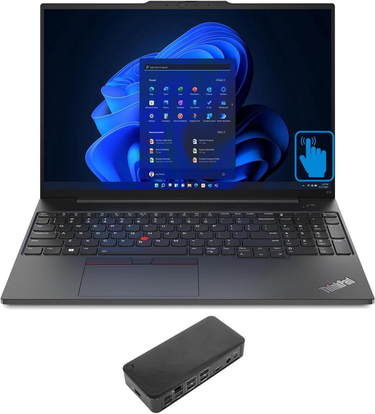 Main image of Lenovo ThinkPad E16 Gen 1 Home & Business Laptop (Intel i7-1355U 10-Core, 16.0" 60 Hz Touch Wide UXGA (1920x1200), Intel Iris Xe, 40GB RAM, 256GB M.2 2242 PCIe SSD, Win 11 Pro) with USB-C Dock