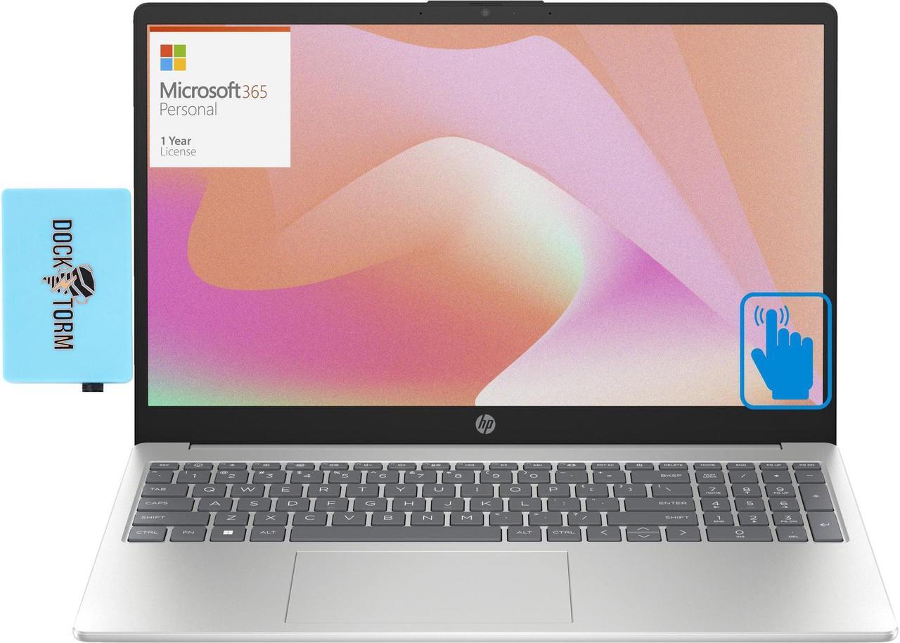 Main image of HP 15t-fd000 School & Business Laptop (Intel i5-1334U 10-Core, 15.6" 60 Hz Touch Full HD (1920x1080), Intel UHD, 16GB RAM, 1TB PCIe SSD, Win 11 Home) with Microsoft 365 Personal , Dockztorm Hub