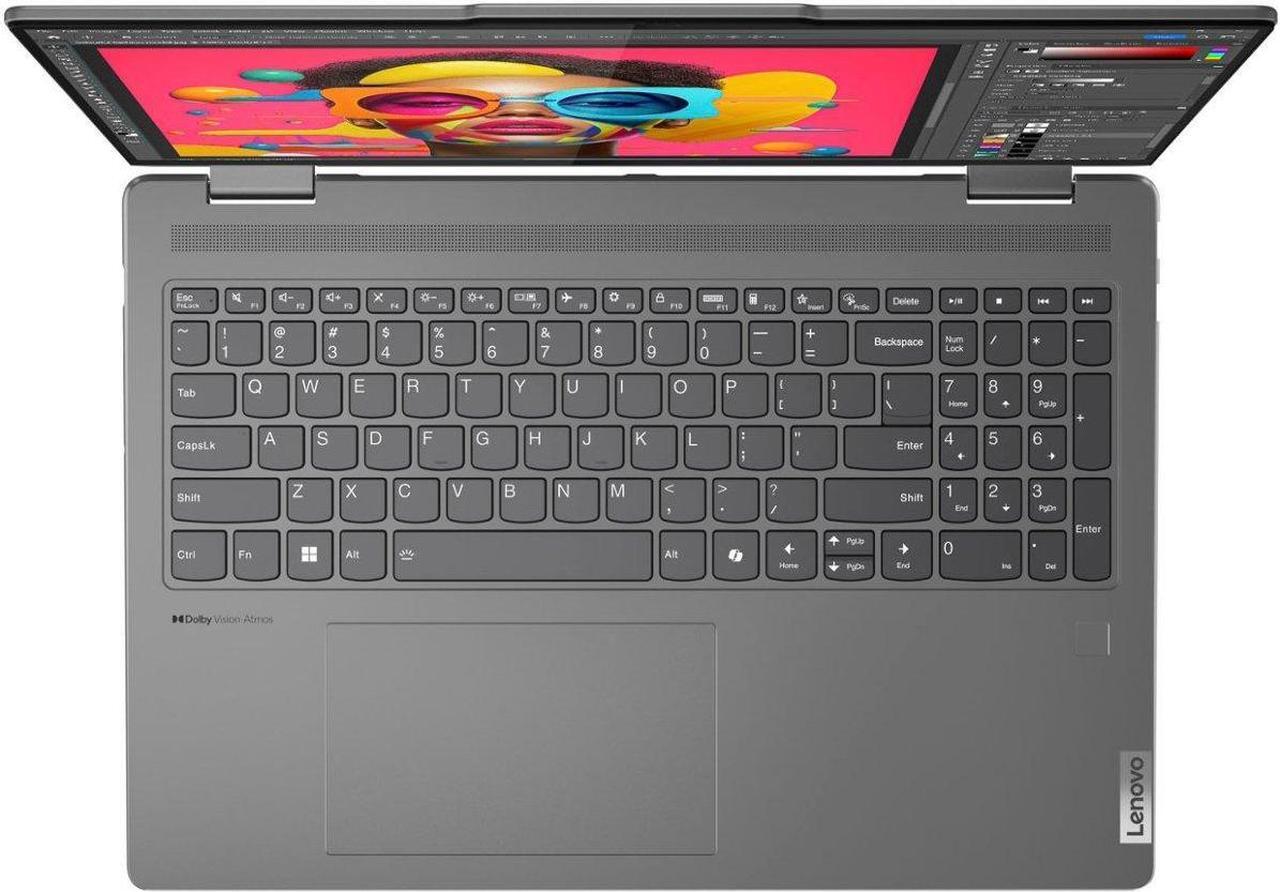 Alt view image 4 of 7 - Lenovo Yoga 7i Home & Business 2-in-1 Laptop (Intel Core Ultra 7 155U 12-Core, 16GB LPDDR5X 7466MHz RAM, 2TB M.2 2242 PCIe SSD, Intel Graphics, 16.0" 60 Hz Touch Wide UXGA (1920x1200), Win 11 Pro)