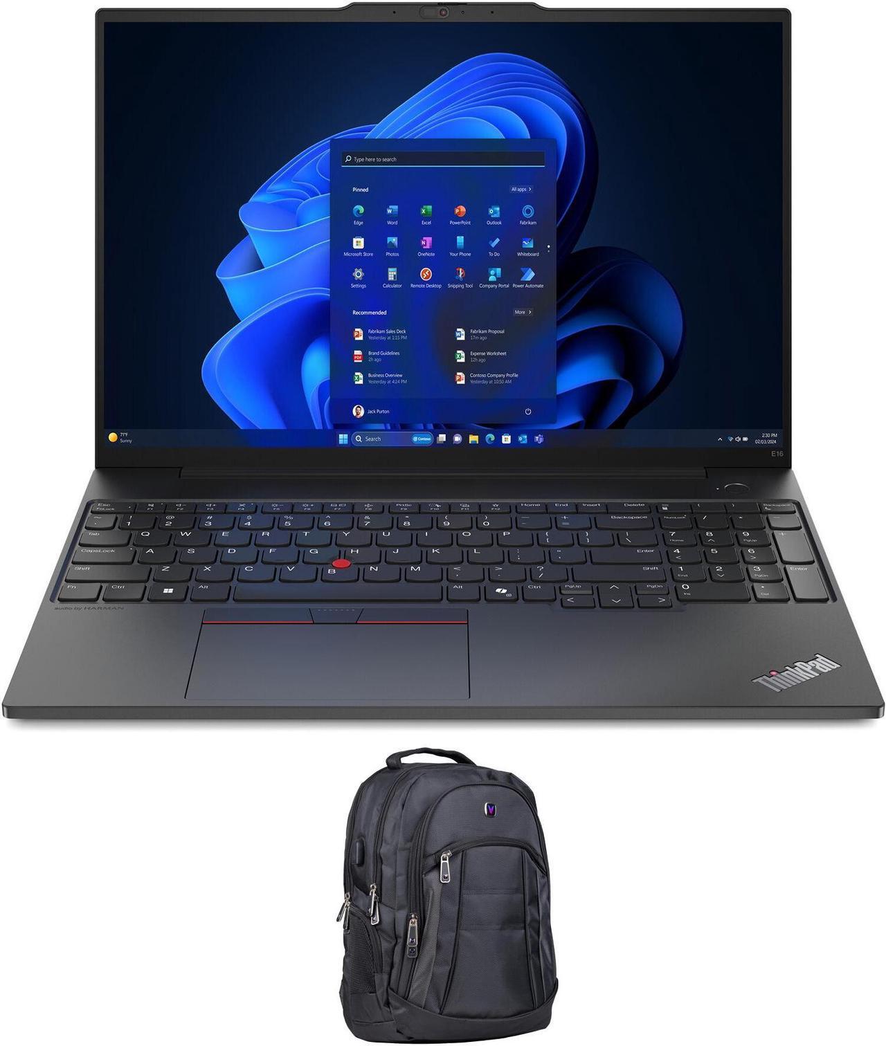 Main image of Lenovo Thinkpad E16 Gen 2 Home & Business Laptop (AMD Ryzen 5 7535U 6-Core, 16.0" 60 Hz 32GB DDR5 4800MHz RAM, 1TB PCIe SSD, Backlit KB, Wifi, Webcam, Win 10 Pro) with Premium Backpack
