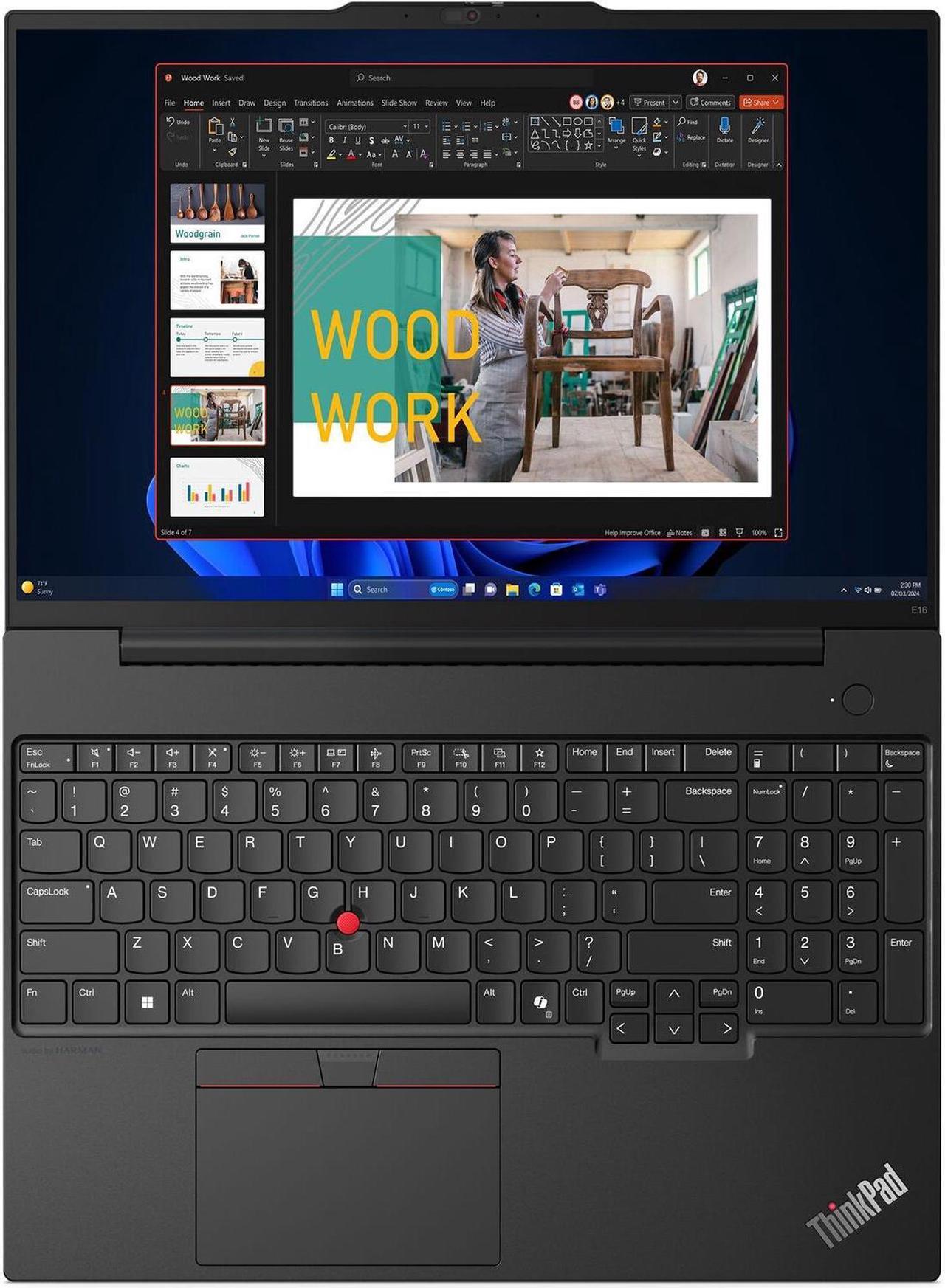 Alt view image 5 of 7 - Lenovo ThinkPad E16 Gen 2 Home & Business Laptop (Intel Ultra 5-125U 12-Core, 32GB DDR5 5600MHz RAM, 2TB PCIe SSD, Intel Graphics, 16.0" 60 Hz Touch Fingerprint, Wifi, Bluetooth, Win 11 Pro)