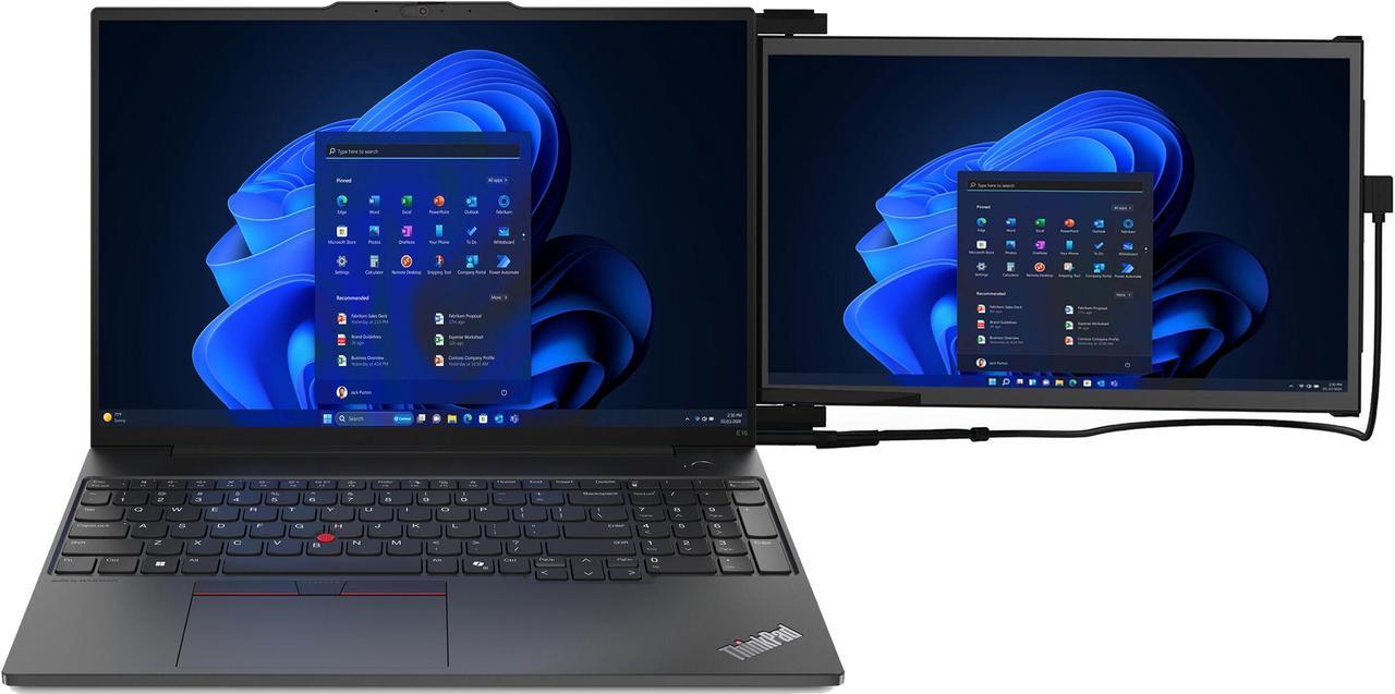 Alt view image 3 of 7 - Lenovo Thinkpad E16 Gen 2 Home & Business Laptop (AMD Ryzen 5 7535U 6-Core, 16.0" 60 Hz 8GB DDR5 4800MHz RAM, 512GB PCIe SSD, Backlit KB, Wifi, Webcam, Fingerprint, Bluetooth, Win 10 Home)