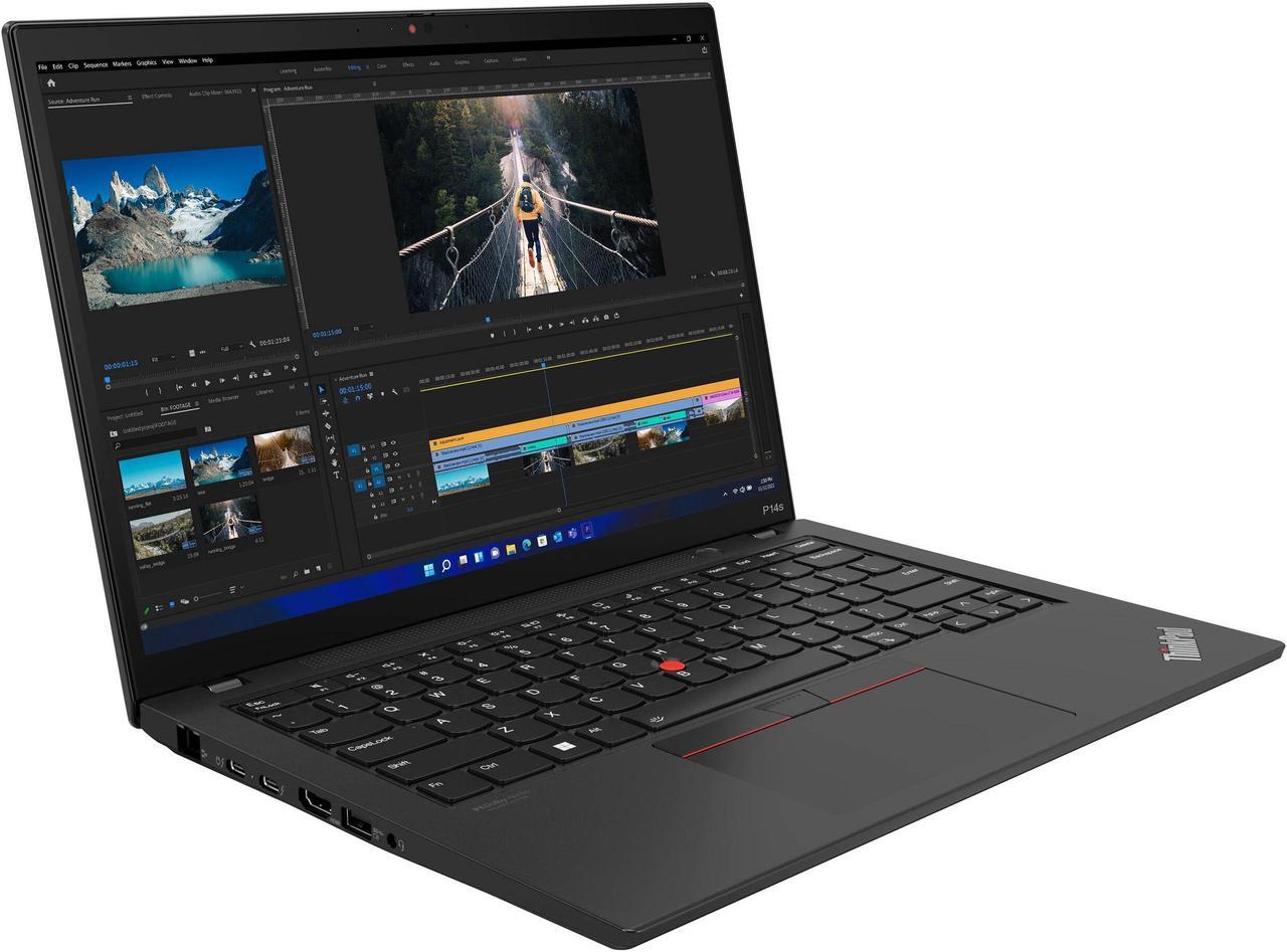 Alt view image 2 of 7 - Lenovo ThinkPad P14s G4 Workstation Laptop (Intel i7-1360P 12-Core, 14.0" 60 Hz 2.8K (2880x1800), Nvidia RTX A500, 16GB LPDDR5X 4800MHz RAM, 2TB PCIe SSD, Backlit KB, Wifi, Win 11 Pro) with USB-C Dock