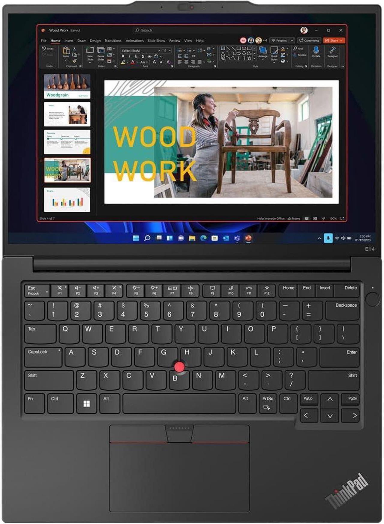 Alt view image 5 of 7 - Lenovo ThinkPad E14 G5 Business Laptop (Intel i7-1355U 10-Core, 14.0" 60 Hz Wide UXGA (1920x1200), Intel Iris Xe, 16GB RAM, 2TB M.2 2242 PCIe SSD, Wifi, Webcam, Bluetooth, Win 11 Pro) with USB-C Dock