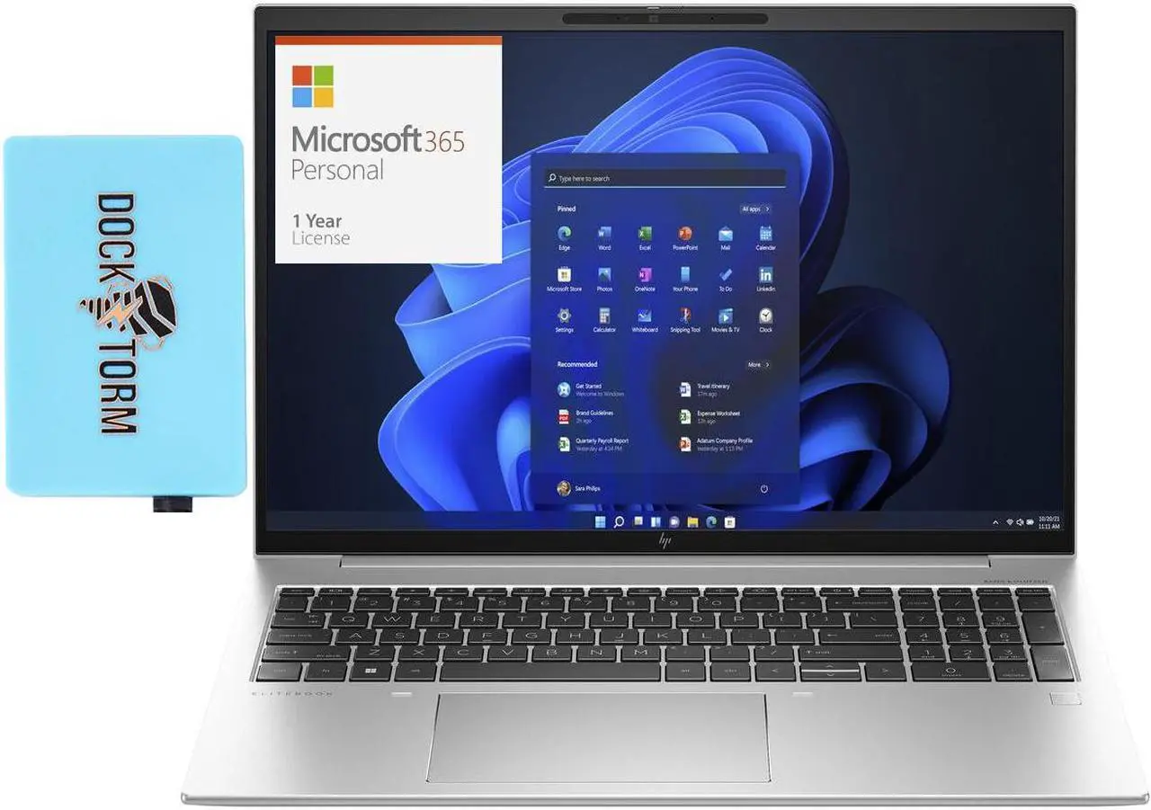 Main image of HP EliteBook 860 G10 Home & Business Laptop (Intel i5-1335U 10-Core, 16.0" 60 Hz Wide UXGA (1920x1200), Intel UHD, 16GB DDR5 5200MHz RAM, Win 11 Pro) with Microsoft 365 Personal , Dockztorm Hub