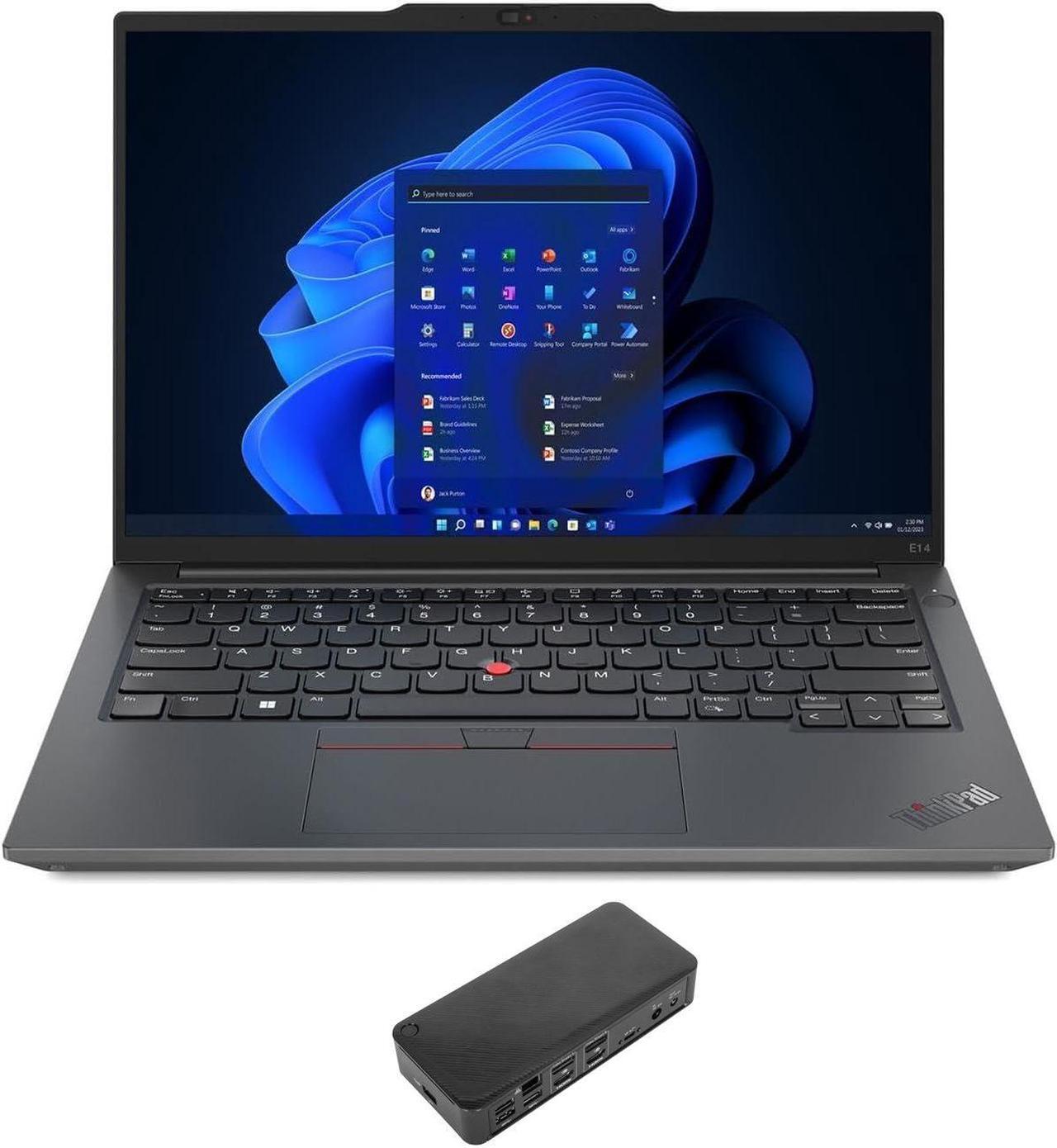 Main image of Lenovo ThinkPad E14 G5 Business Laptop (Intel i7-1355U 10-Core, 14.0" 60 Hz Wide UXGA (1920x1200), Intel Iris Xe, 16GB RAM, 2TB M.2 2242 PCIe SSD, Wifi, Webcam, Bluetooth, Win 11 Pro) with USB-C Dock