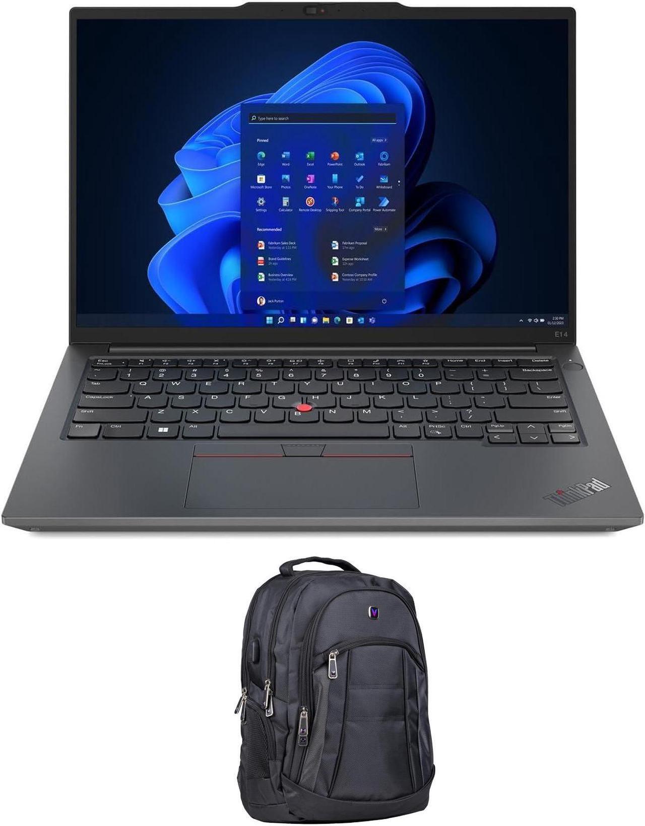 Main image of Lenovo ThinkPad E14 G5 Business Laptop (Intel i7-1355U 10-Core, 14.0" 60 Hz Wide UXGA (1920x1200), Intel Iris Xe, 16GB RAM, 512GB M.2 2242 PCIe SSD, Wifi, Webcam, Win 11 Home) with Premium Backpack