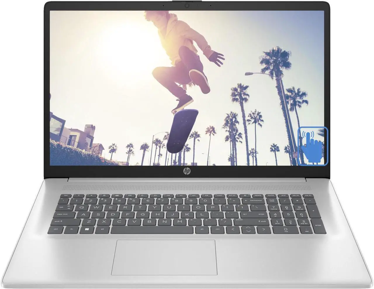 Main image of HP 17z-cp300 Home Office Laptop (AMD Ryzen 5 7530U 6-Core, 32GB RAM, 1TB PCIe SSD, AMD Radeon, 17.3" 60 Hz Touch HD+ (1600x900), Wifi, Bluetooth, Backlit KB, Webcam, Natural Silver, Win 10 Pro)