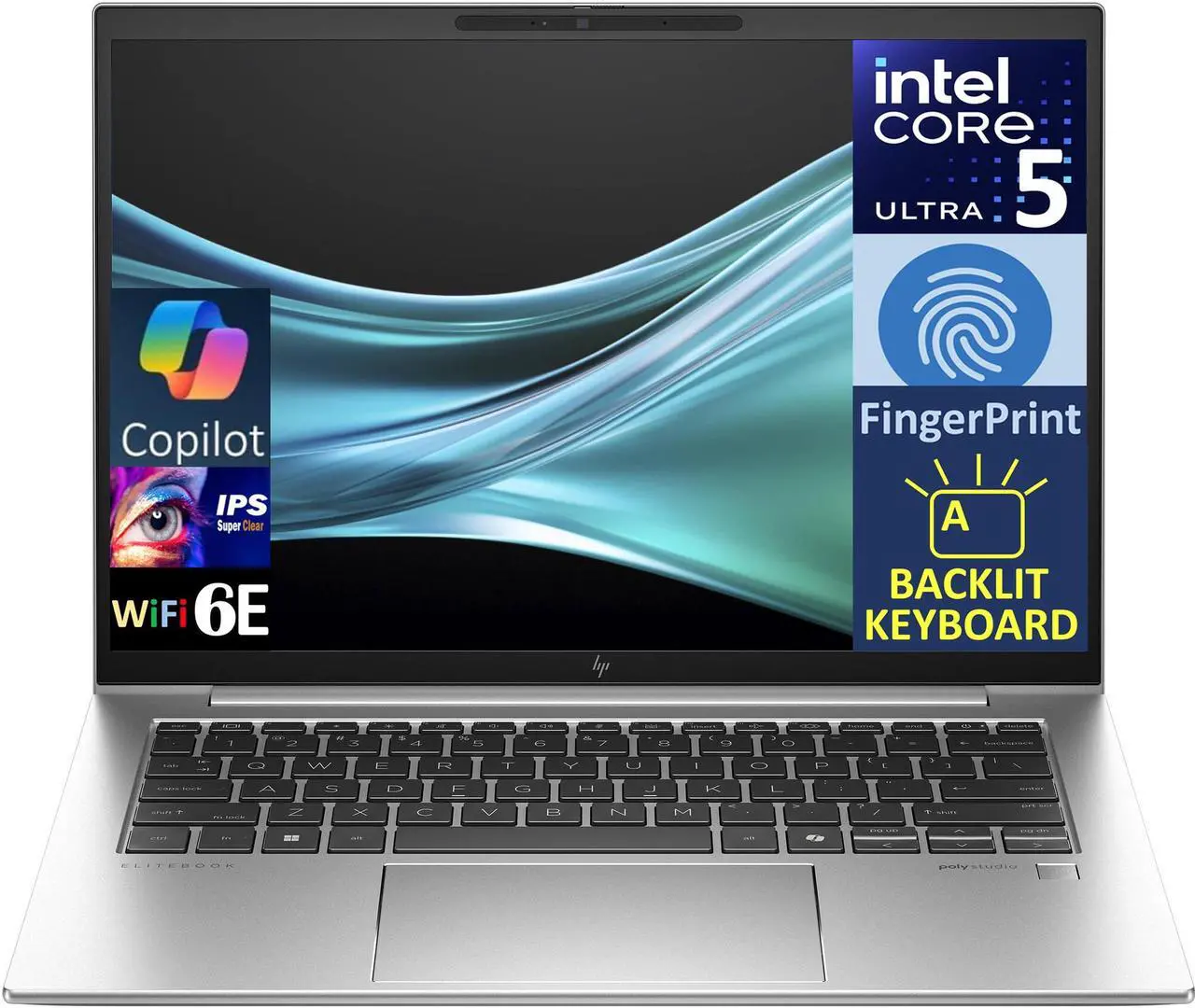 Main image of HP EliteBook 840 G11 Business Laptop 14.0" IPS WUXGA Display (Intel Ultra 5-125U, 64GB DDR5, 2TB PCIe SSD, Intel Graphics, Backlit KB, Fingerprint, 2 Thunderbolt 4, WiFi 6E, FHD Webcam, Win 11 Pro)