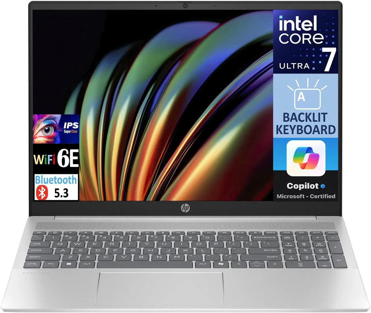 Main image of HP HP Pavilion 16t-af000  Business Laptop 16.0" IPS WUXGA Display (Intel Ultra 7-155U, 16GB LPDDR5, 512GB SSD, Intel Graphics, Backlit KB, WiFi 6E, FHD Webcam, Bluetooth 5.3, Win 11 Home Plus)