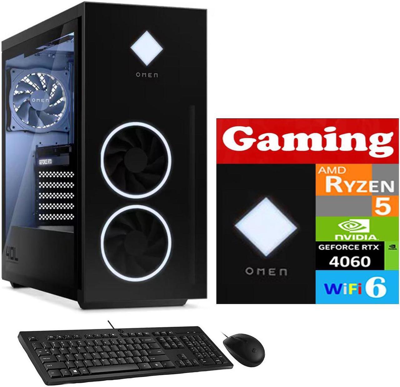 Main image of HP OMEN 40L Desktop PC (AMD Ryzen 5 7600, GeForce RTX 4060 8GB GDDR6, 16GB DDR5, 2x1TB PCIe SSD (2TB), Air Cooling, 600W PSU, WiFi 6, Bluetooth 5.3, RJ-45, 3 Display Port, HDMI, Win 11 Home)