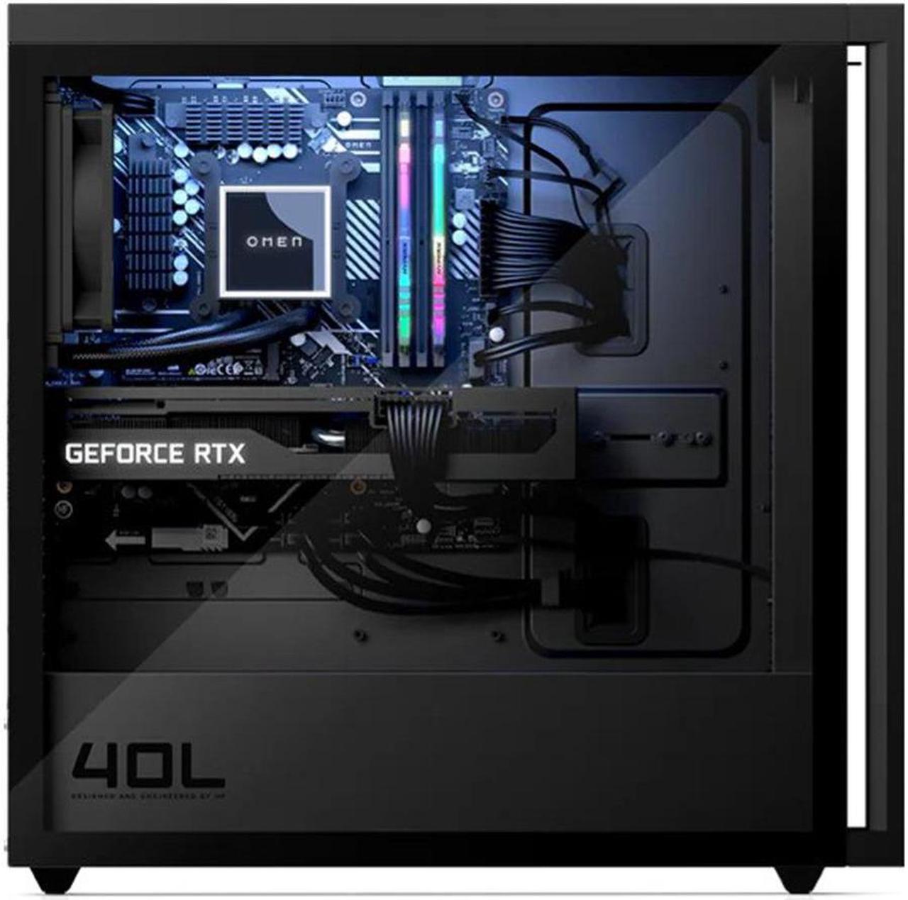 Alt view image 5 of 7 - HP OMEN 40L Desktop PC (AMD Ryzen 5 7600, GeForce RTX 4060 8GB GDDR6, 16GB DDR5, 2x1TB PCIe SSD (2TB), Air Cooling, 600W PSU, WiFi 6, Bluetooth 5.3, RJ-45, 3 Display Port, HDMI, Win 11 Home)
