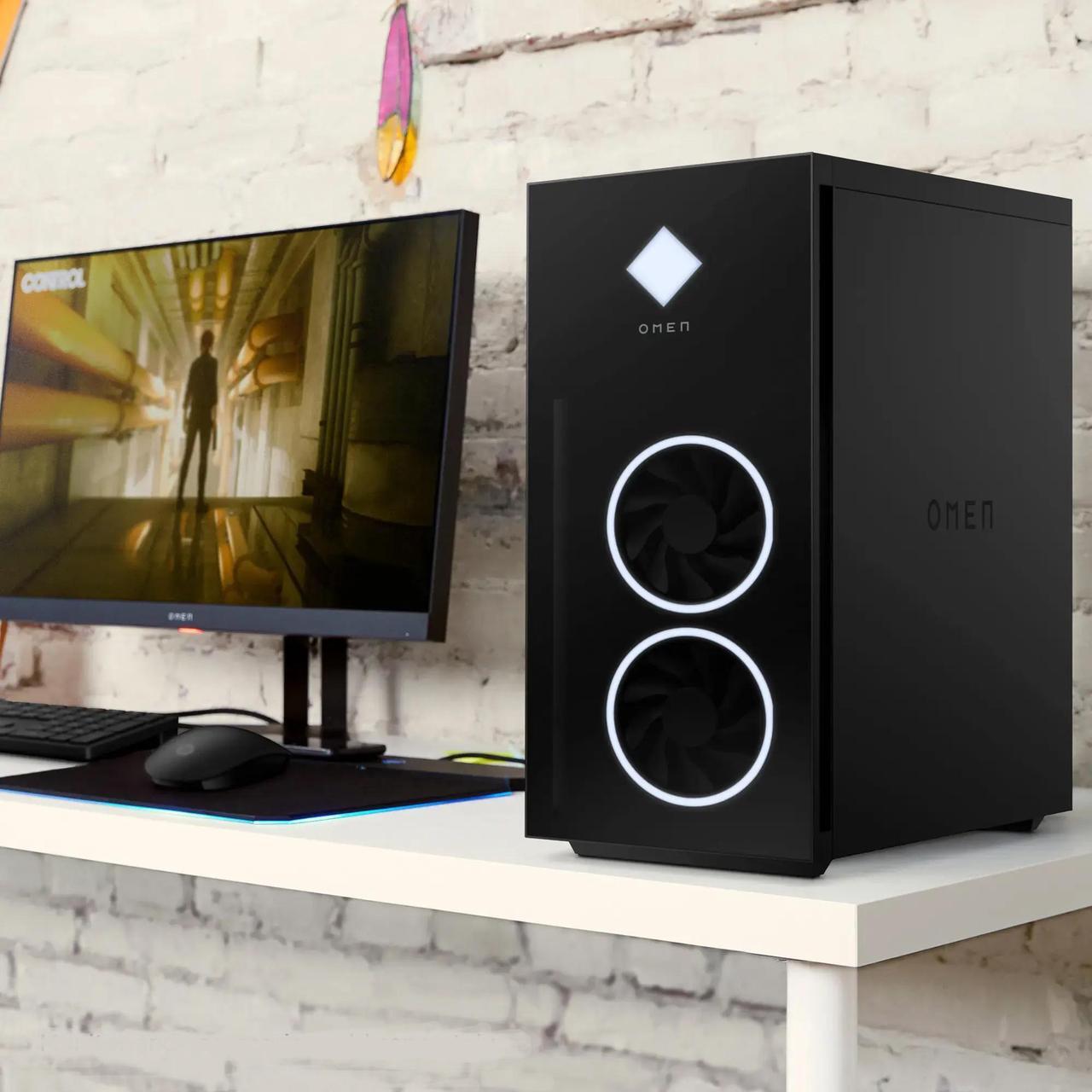 Alt view image 7 of 7 - HP OMEN 40L Desktop PC (AMD Ryzen 5 7600, GeForce RTX 4060 8GB GDDR6, 16GB DDR5, 2x1TB PCIe SSD (2TB), Air Cooling, 600W PSU, WiFi 6, Bluetooth 5.3, RJ-45, 3 Display Port, HDMI, Win 11 Home)