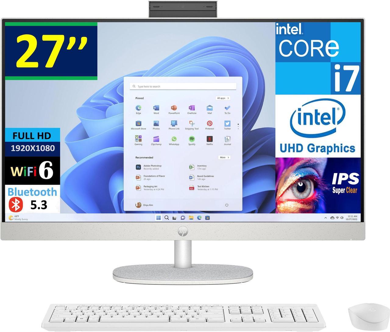 Main image of HP All-in-One 27 School & Business All-in-One 27" IPS FHD Display (Intel i7-1355U, 16GB DDR4, 8TB PCIe SSD, Intel UHD, WiFi 6, Webcam, Bluetooth 5.3, Win 11 Pro) (Renewed)
