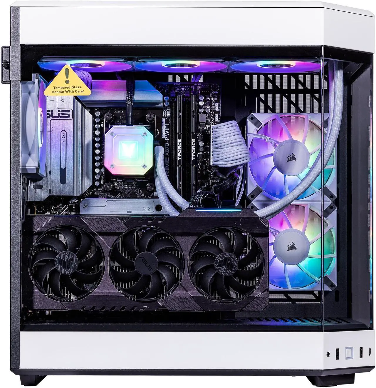 Alt view image 3 of 7 - Velztorm Praetix 3D Desktop PC (AMD Ryzen 7 9800X3D, GeForce RTX 5080, 32GB DDR5, 2TB PCIe SSD, RGB Fans, 360mm AIO, 1000W PSU, WiFi 7, Bluetooth 5.4, RJ-45, HDMI, Win 11 Home)