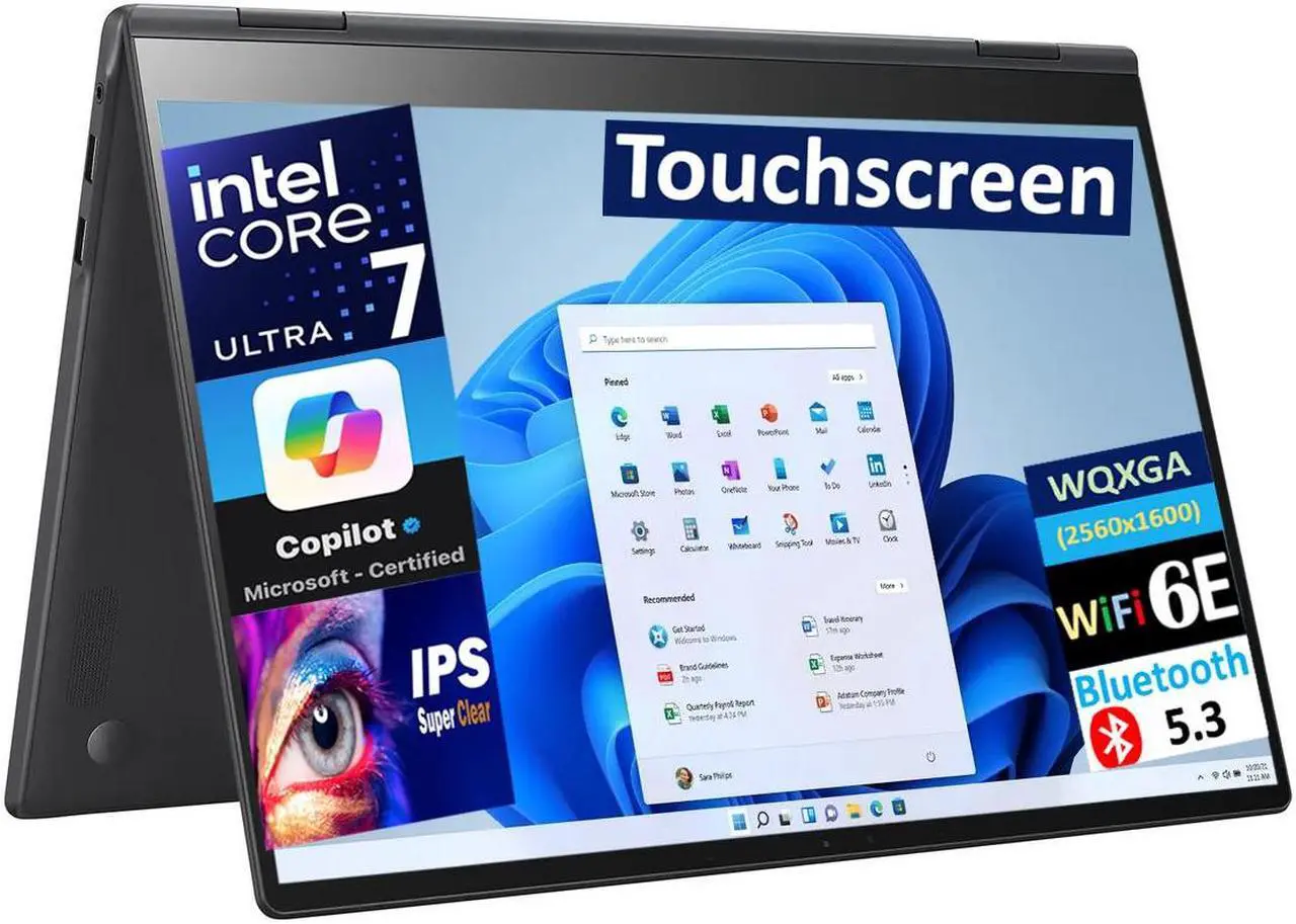 Main image of LG Gram Pro AI Powered 2-in-1 Laptop 16.0" Touchscreen IPS WQXGA Display (Intel Ultra 7-155H, 32GB LPDDR5X, 1TB SSD, 2 Thunderbolt 4, WiFi 6E, Webcam, Bluetooth 5.3, Win 11 Home) (Renewed)