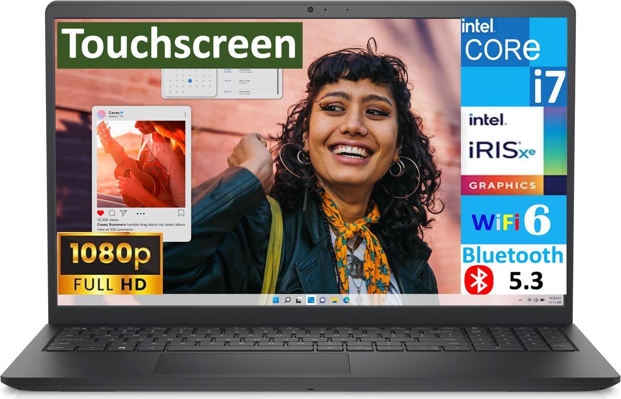 Main image of Dell Inspiron 15 Business Laptop 15.6" Touchscreen FHD Display (Intel i7-1355U, 32GB DDR4, 1TB M.2  PCIe SSD, Intel Iris Xe, WiFi 6, Webcam, Bluetooth 5.3, Win 11 Pro) (Renewed)
