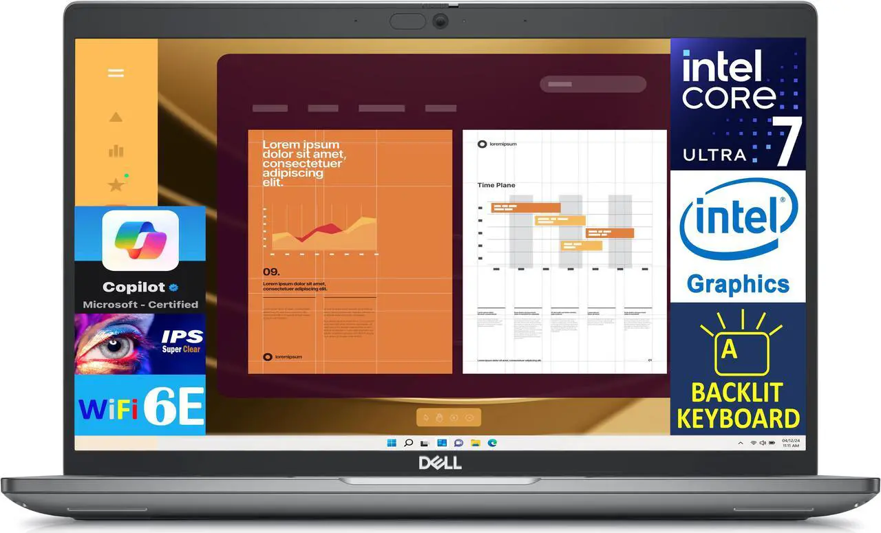Main image of Dell Latitude 5450 AI Powered Laptop 14.0" IPS FHD Display (Intel Core Ultra 7 155U, 64GB DDR5, 2TB M.2  PCIe SSD, Intel Graphics, Backlit KB, 2 Thunderbolt 4, WiFi 6E, Webcam, Win 11 Pro)