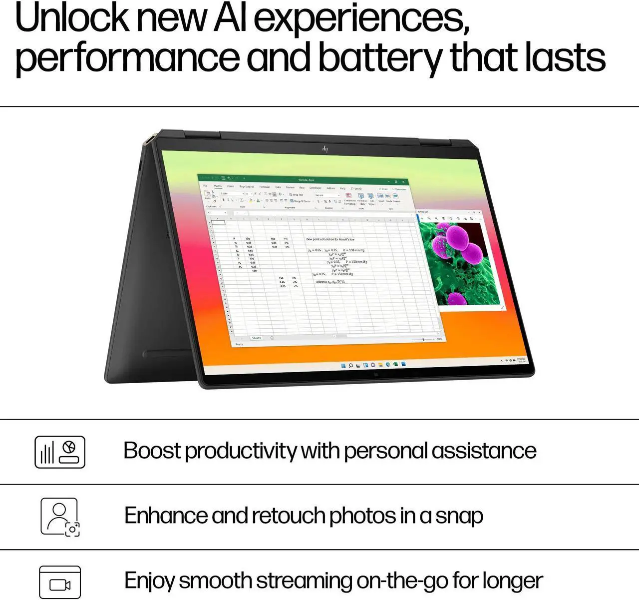 Alt view image 7 of 7 - HP Spectre x360 AI Powered 2-in-1 Laptop 14.0" Touchscreen OLED 2.8K Display (Intel Ultra 7-155H, 32GB LPDDR5X, 512GB SSD, Active Pen, Backlit KB, Fingerprint, 2 Thunderbolt 4, WiFi 6E, Win 11 Home)