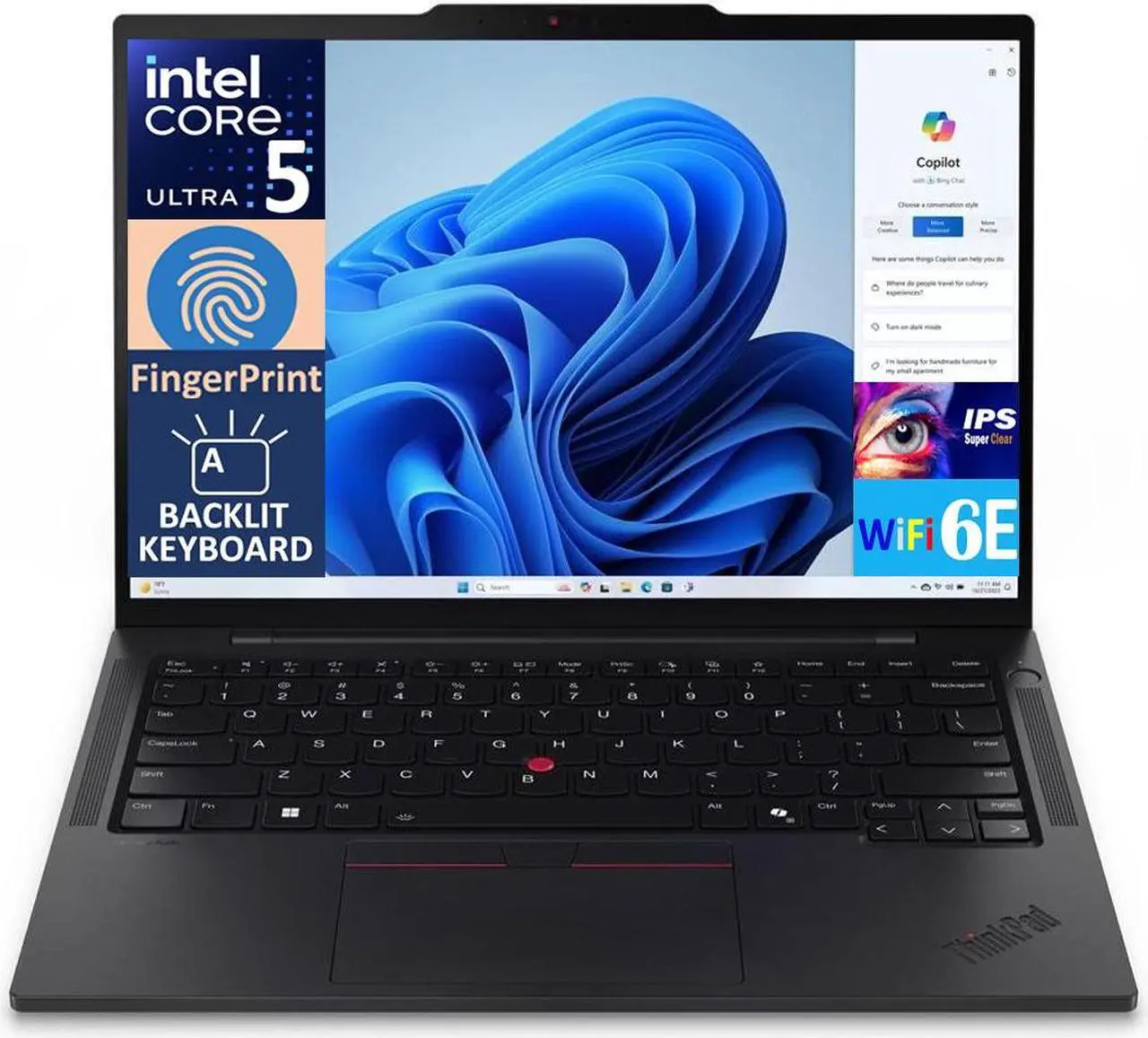 Main image of Lenovo ThinkPad T14s Gen 5 AI Powered Laptop 14.0" IPS WUXGA Display (Intel Ultra 5 125U, 16GB LPDDR5X, 1TB PCIe SSD, Intel Graphics, Backlit KB, Fingerprint, WiFi 6E, FHD Webcam, Win 11 Pro)