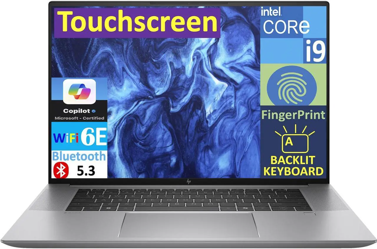 Main image of HP ZBook Studio G10 Business Laptop 16.0" Touchscreen OLED 4K Display (Intel i9-13900H, 64GB DDR5, 4TB PCIe SSD, NVIDIA RTX A1000, Backlit KB, Fingerprint, 2 Thunderbolt 4, WiFi 6E, Win 11 Pro)