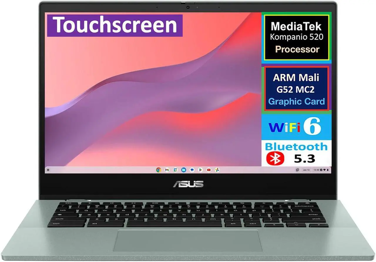 Main image of ASUS CM14 Flip Everyday Value Chromebook 14.0" 60Hz Touchscreen FHD DisplayMediaTek MediaTek Kompanio 520, ARM Mali-G52 MC2, 4GB LPDDR4X, 64GB SSD, WiFi 6, Webcam, Bluetooth 5.3, Chrome OS (Renewed)