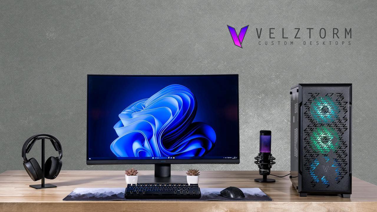 Alt view image 2 of 7 - Velztorm Fultix Custom Built Gaming Desktop PC (AMD Ryzen 5-5500, Radeon RX 9070 XT, 32GB DDR4, 1TB PCIe SSD + 1TB HDD, 750W PSU, WiFi 4, Bluetooth 4.2, RJ-45, HDMI, Win 10 Home)
