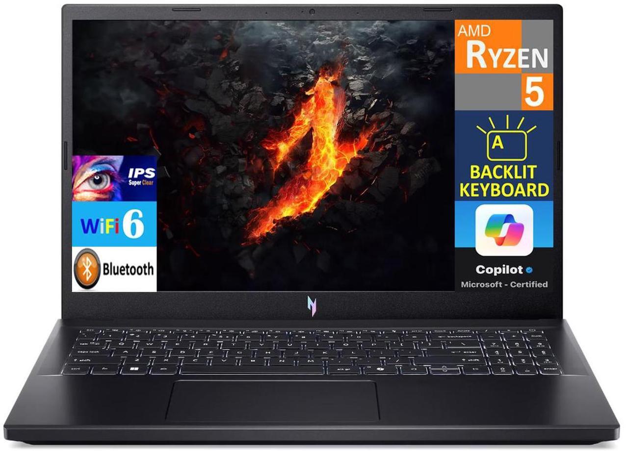 Main image of Acer Nitro V Gaming Laptop 15.6" 144Hz IPS FHD Display (AMD Ryzen 5 7535HS, GeForce RTX 4050 6GB, 64GB DDR5, 1TB PCIe SSD, Backlit KB, WiFi 6, HD Webcam, Bluetooth, Win 11 Pro)