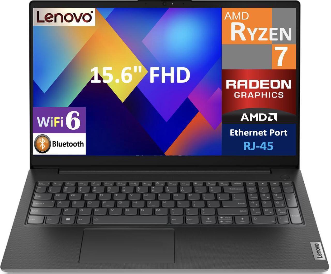 Main image of Lenovo V15 Laptop 15.6" FHD Display (AMD Ryzen 7 7730U, 12GB DDR4, 512GB PCIe SSD, AMD Radeon, WiFi 6, Webcam, Bluetooth 5.2, Win 11 Pro)
