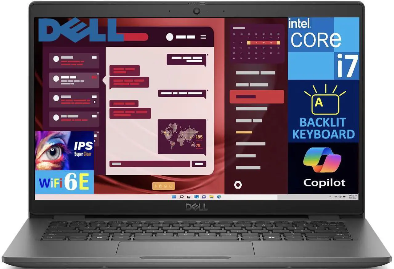 Main image of Dell Latitude 3450 Business Laptop 14.0" IPS FHD Display (Intel i7-1355U, 16GB DDR5, 256GB SSD, Intel Iris Xe, Backlit KB, WiFi 6E, Webcam, Bluetooth 5.3, Win 11 Pro)