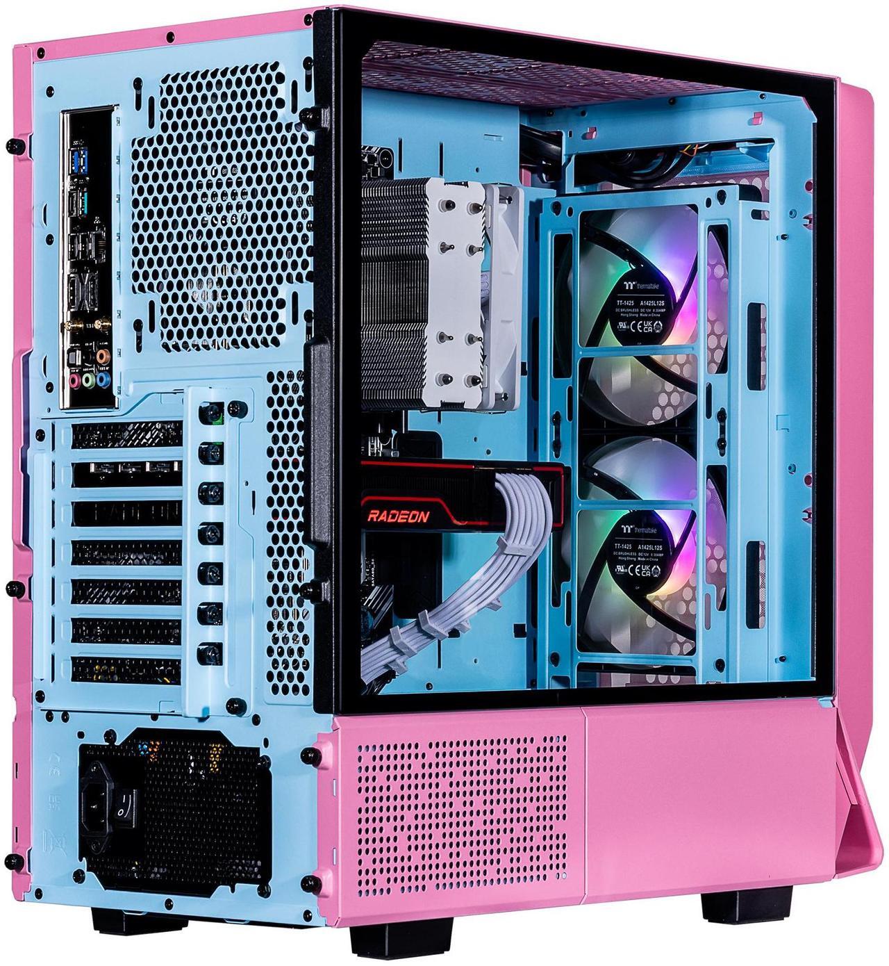 Alt view image 4 of 6 - Velztorm Pink Fultix Gaming Desktop PC (AMD Ryzen 5-5500, Radeon RX 9070 XT, 64GB DDR4, 1TB PCIe SSD + 2TB HDD, RGB Fans, 750W PSU, WiFi 5, Bluetooth 5.0, RJ-45, 1 Display Port, HDMI, Win 10 Pro)