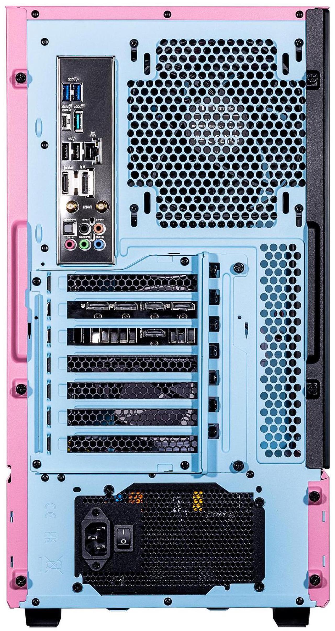 Alt view image 6 of 6 - Velztorm Pink Fultix Gaming Desktop PC (AMD Ryzen 5-5500, Radeon RX 9070 XT, 64GB DDR4, 1TB PCIe SSD + 2TB HDD, RGB Fans, 750W PSU, WiFi 5, Bluetooth 5.0, RJ-45, 1 Display Port, HDMI, Win 10 Pro)