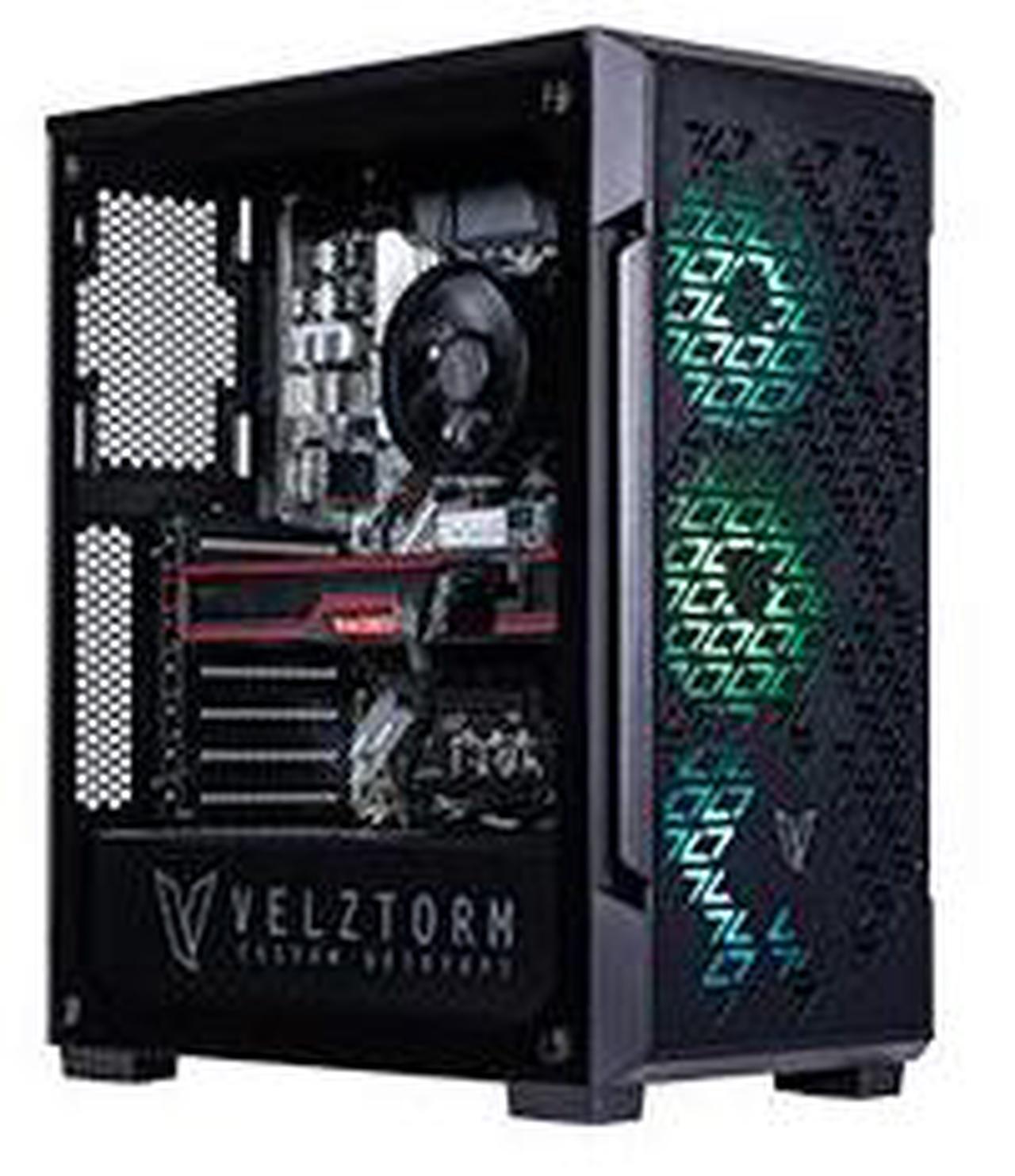 Main image of Velztorm Fultix Custom Built Gaming Desktop PC (AMD Ryzen 5-5500, Radeon RX 9070 XT, 32GB DDR4, 1TB PCIe SSD + 1TB HDD, 750W PSU, WiFi 4, Bluetooth 4.2, RJ-45, HDMI, Win 10 Home)