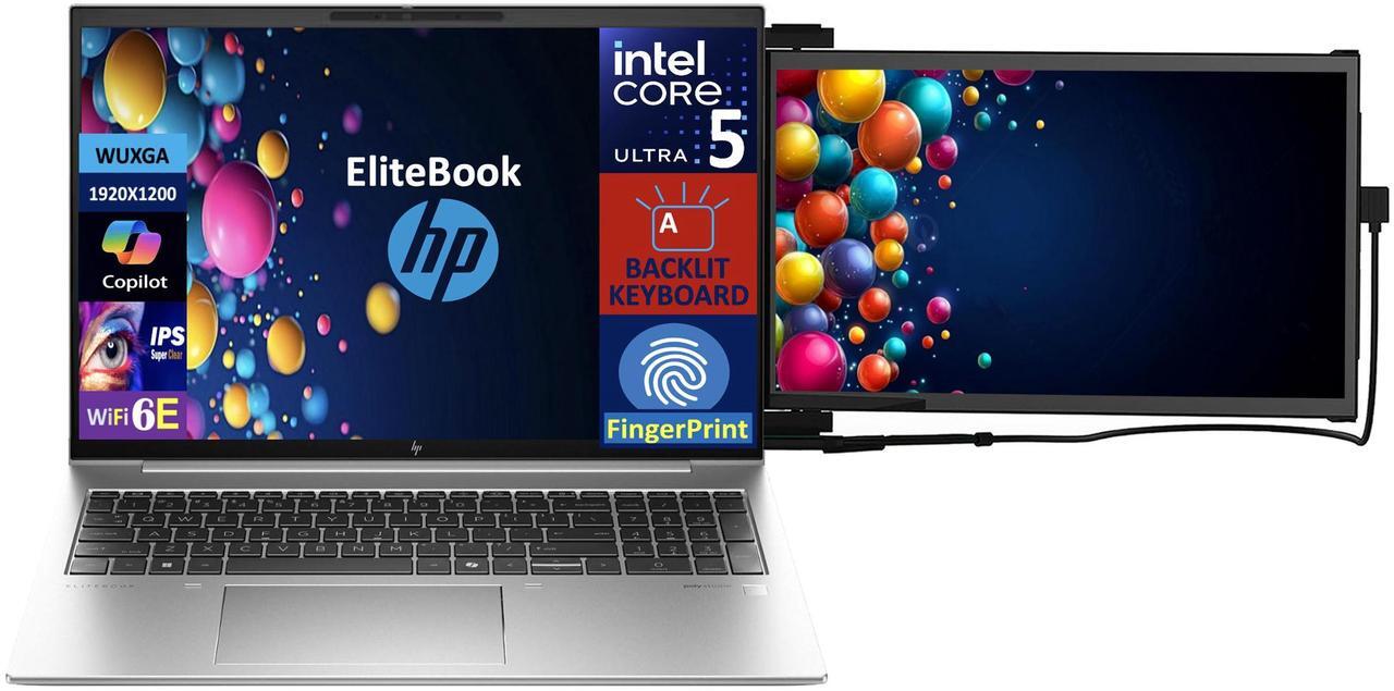 Alt view image 3 of 7 - HP EliteBook 860 Business Laptop 16.0" IPS WUXGA Display (Intel Ultra 5 125U, 32GB DDR5, 1TB PCIe SSD, Intel Graphics, Backlit KB, Fingerprint, 2 Thunderbolt 4, Win 11 Pro) w/Duex Max DS Monitor