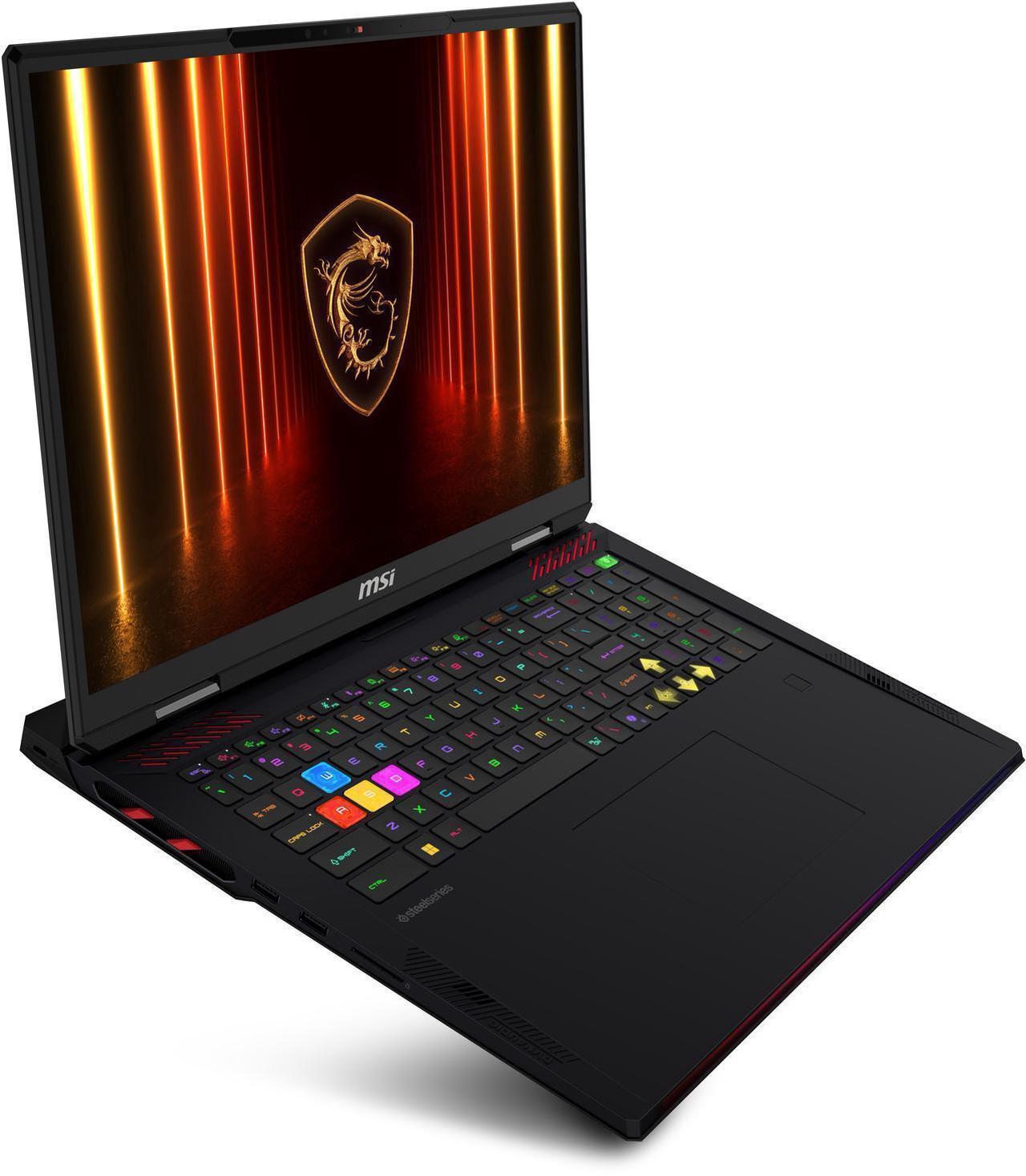 Alt view image 4 of 7 - MSI Raider AI Gaming Laptop 18" 120Hz Mini LED 4K Display (Intel Ultra 9- 285HX, NVIDIA GeForce RTX 5080 16GB, 64GB DDR5, 2x2TB PCIe SSD (4TB), Backlit KB, Fingerprint, Win 11 Pro) w/USB-C Dock