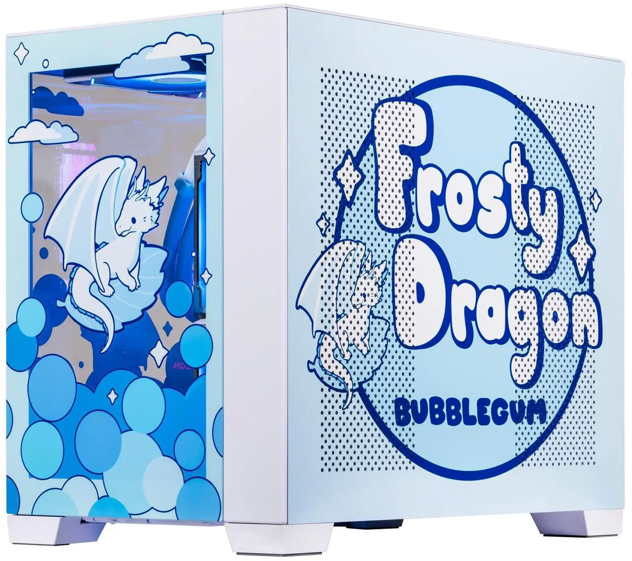 Alt view image 7 of 7 - Velztorm Frosty Dragon Custom Built Gaming Desktop PC (AMD Ryzen 7 5700X, Radeon RX 9070 XT, 128GB DDR4, 4TB PCIe SSD + 6TB HDD, RGB Fans, 240mm AIO, 850W PSU, WiFi 5, Bluetooth 5.0, Win 10 Pro)