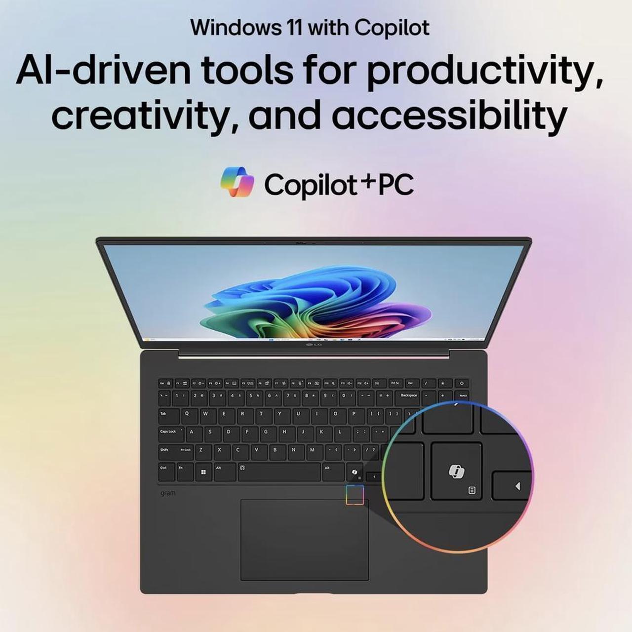 Alt view image 2 of 7 - LG gram AI Powered Laptop 17.0" Touchscreen LCD WQXGA Display (Intel Ultra 7-258V, 32GB LPDDR5X, 4TB PCIe SSD, Intel Arc, Backlit KB, Fingerprint, 2 Thunderbolt 4, WiFi 7, Webcam, Win 11 Home)