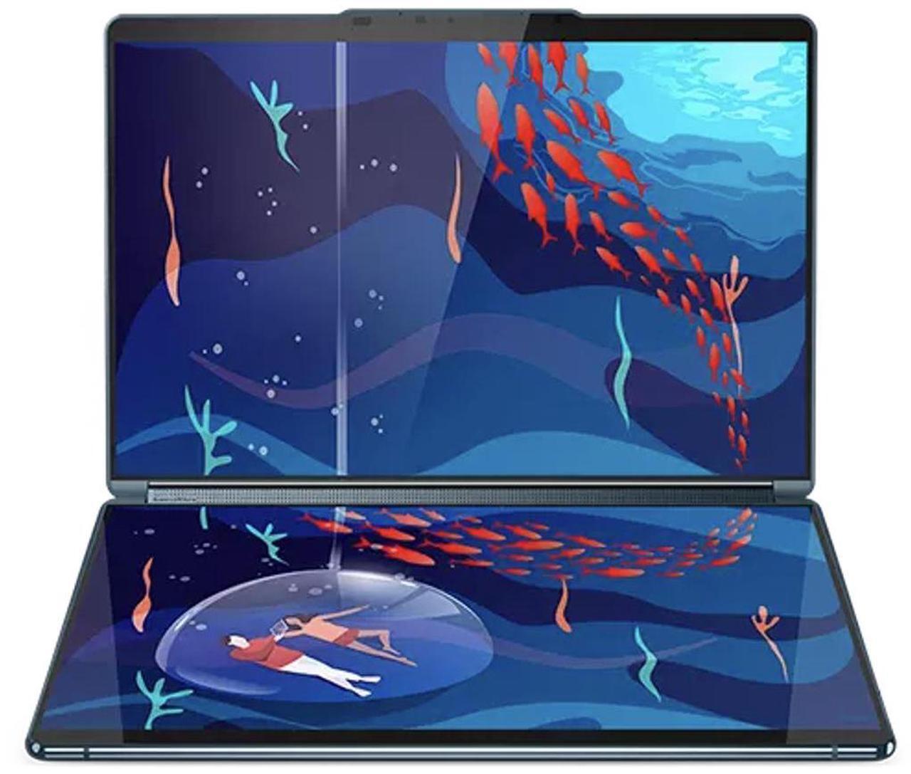 Alt view image 2 of 7 - Lenovo Yoga Book 9i 2-in-1 AI PC 2-in-1 Laptop 13.3" Touchscreen OLED 2.8K Display (Intel Core Ultra 7 155U, 16GB LPDDR5X, 1TB M.2  PCIe SSD, 3 Thunderbolt 4, WiFi 6E, Webcam, Win 11 Pro)