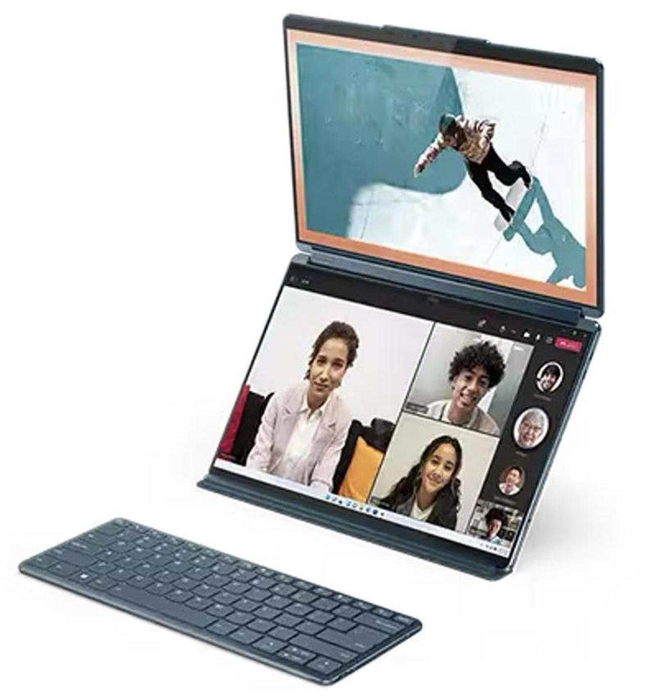 Alt view image 3 of 7 - Lenovo Yoga Book 9i 2-in-1 AI PC 2-in-1 Laptop 13.3" Touchscreen OLED 2.8K Display (Intel Core Ultra 7 155U, 16GB LPDDR5X, 1TB M.2  PCIe SSD, 3 Thunderbolt 4, WiFi 6E, Webcam, Win 11 Pro)