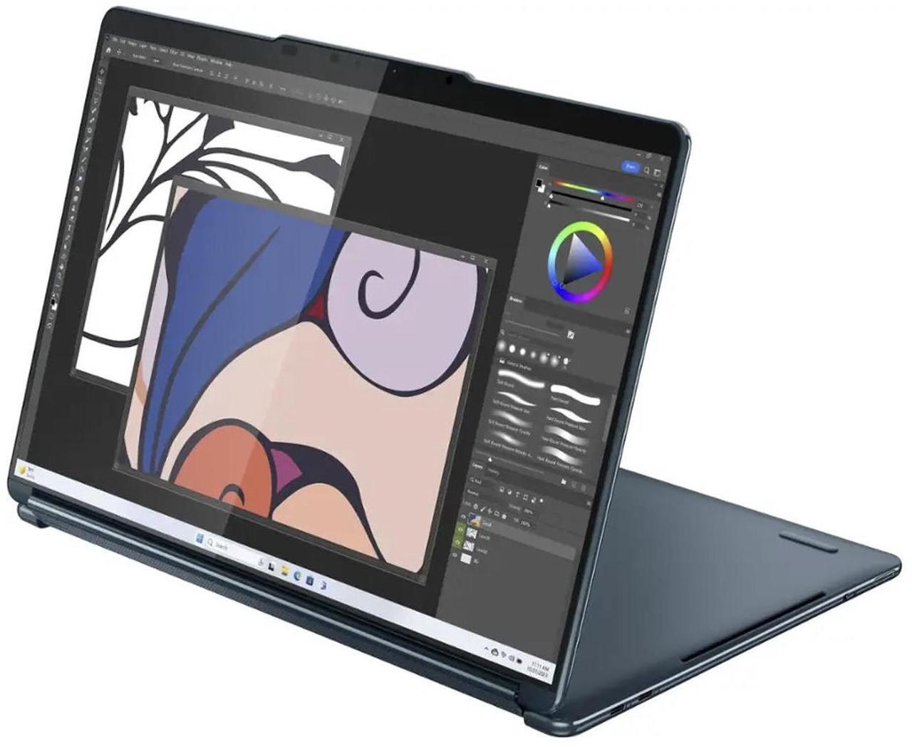 Alt view image 4 of 7 - Lenovo Yoga Book 9i 2-in-1 AI PC 2-in-1 Laptop 13.3" Touchscreen OLED 2.8K Display (Intel Core Ultra 7 155U, 16GB LPDDR5X, 1TB M.2  PCIe SSD, 3 Thunderbolt 4, WiFi 6E, Webcam, Win 11 Pro)